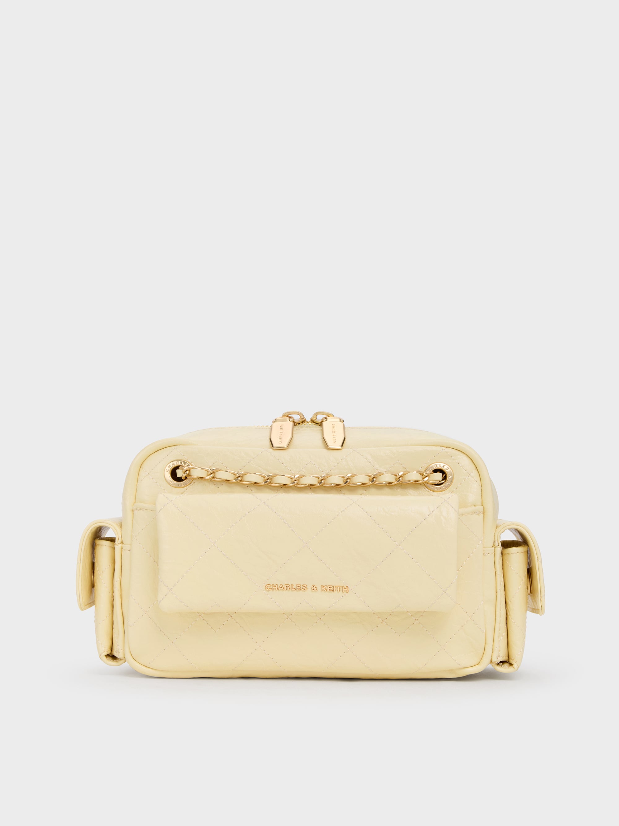 Duo Quilted Crossbody Bag - Butter Yellow - CHARLES & KEITH IN