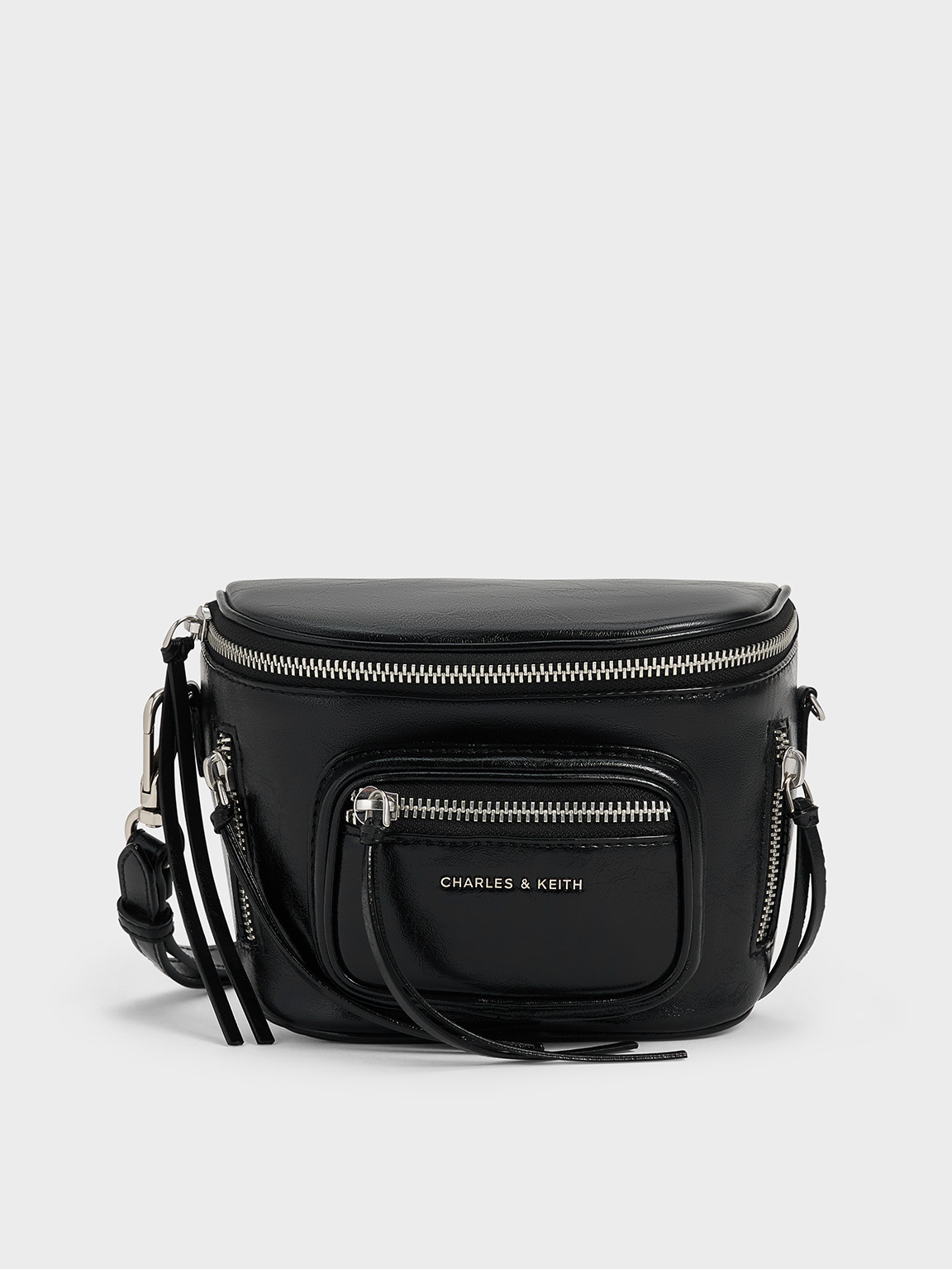 ★人気★【 】★CKJ Park Culture Crossbody Bag★ Noir Xylia Multicoloured-Zip Crossbody Bag - CHARLES & KEITH IN