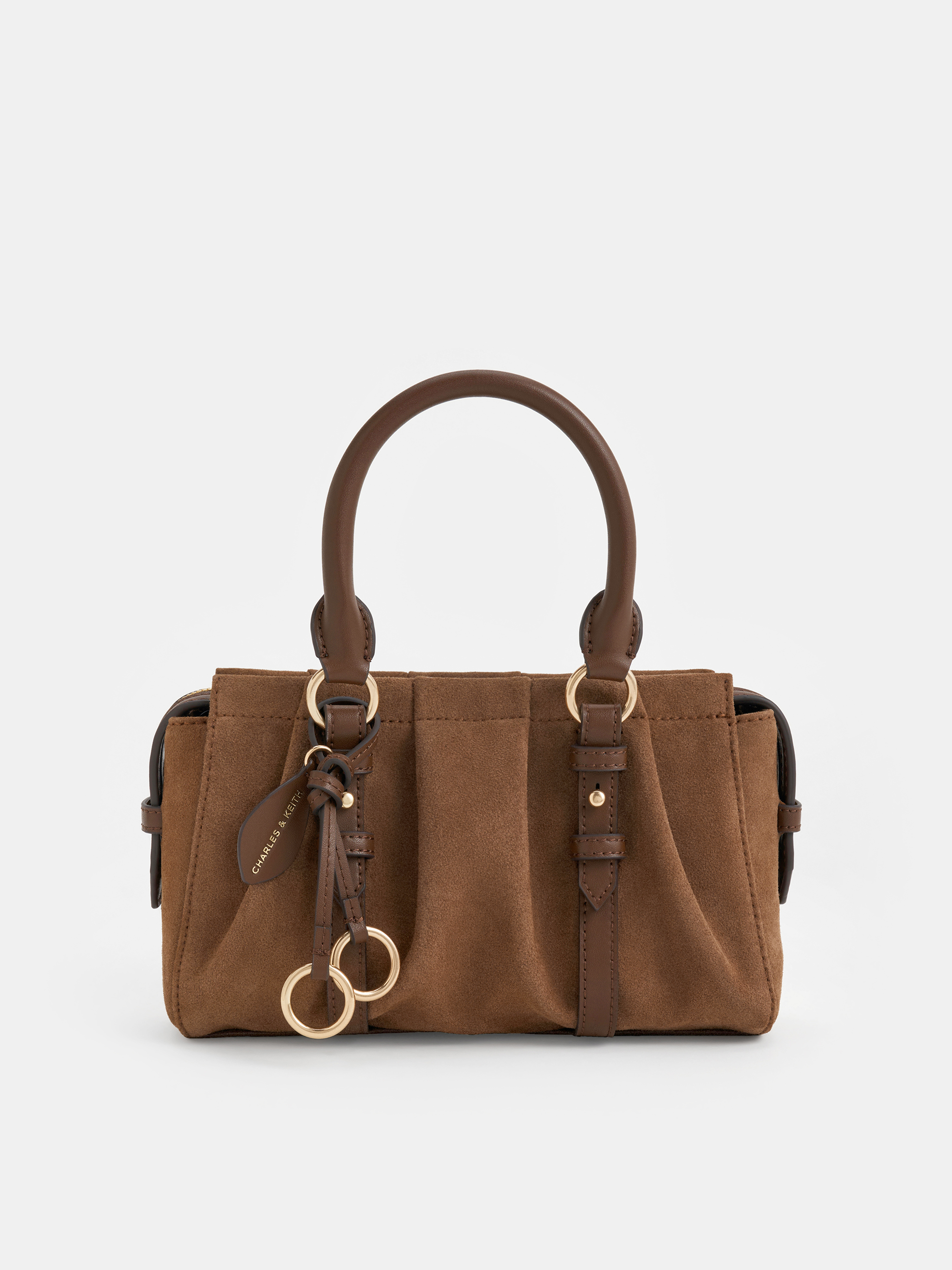 Britton Top Handle Tote Bag - Mocha Brown - CHARLES & KEITH IN