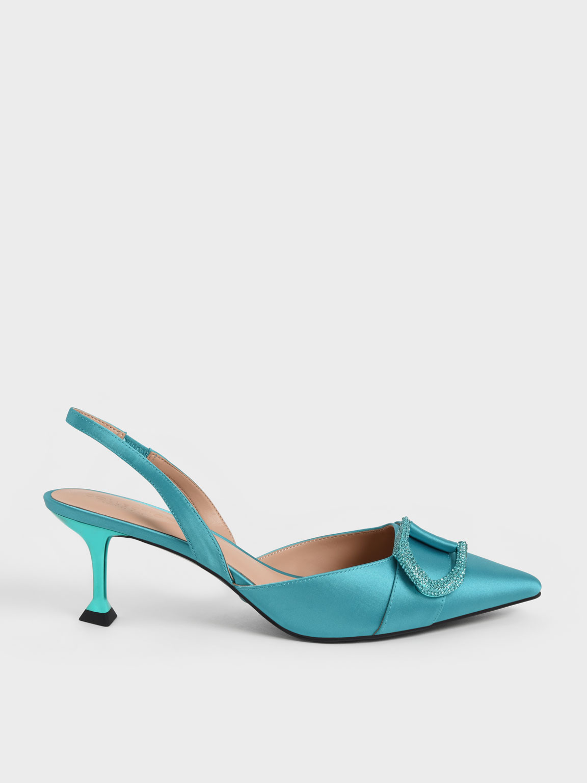 Turquoise Gabine Gem Embellished Slingback Pumps CHARLES KEITH IN