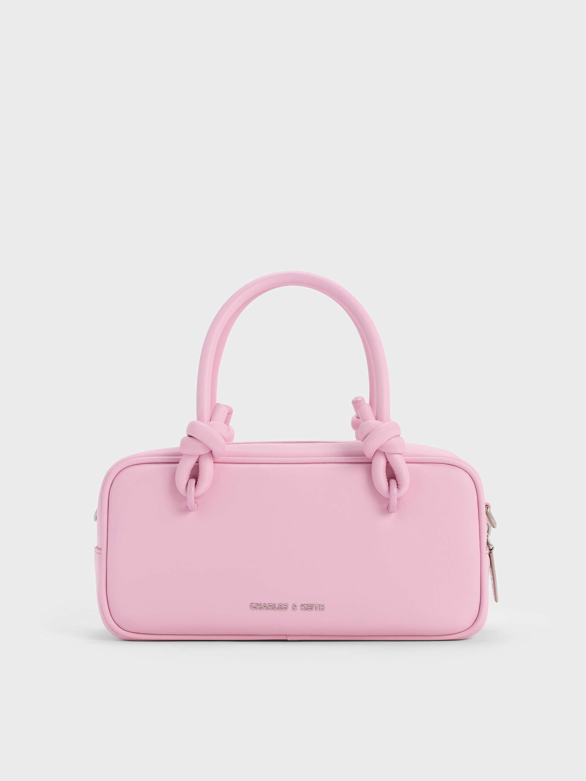 Sammie Knotted-Handle Boxy Bag - Bubble Gum Pink - CHARLES & KEITH IN