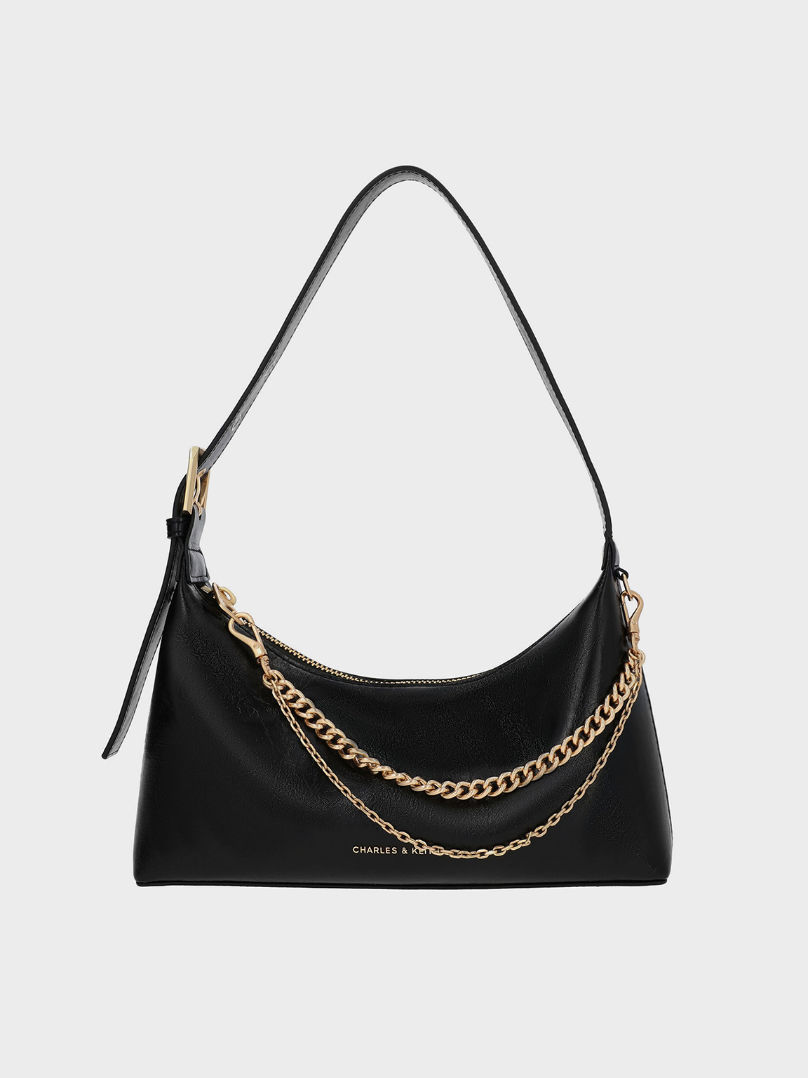 Black Atwood Chain-Embellished Shoulder Bag - Black - Bags