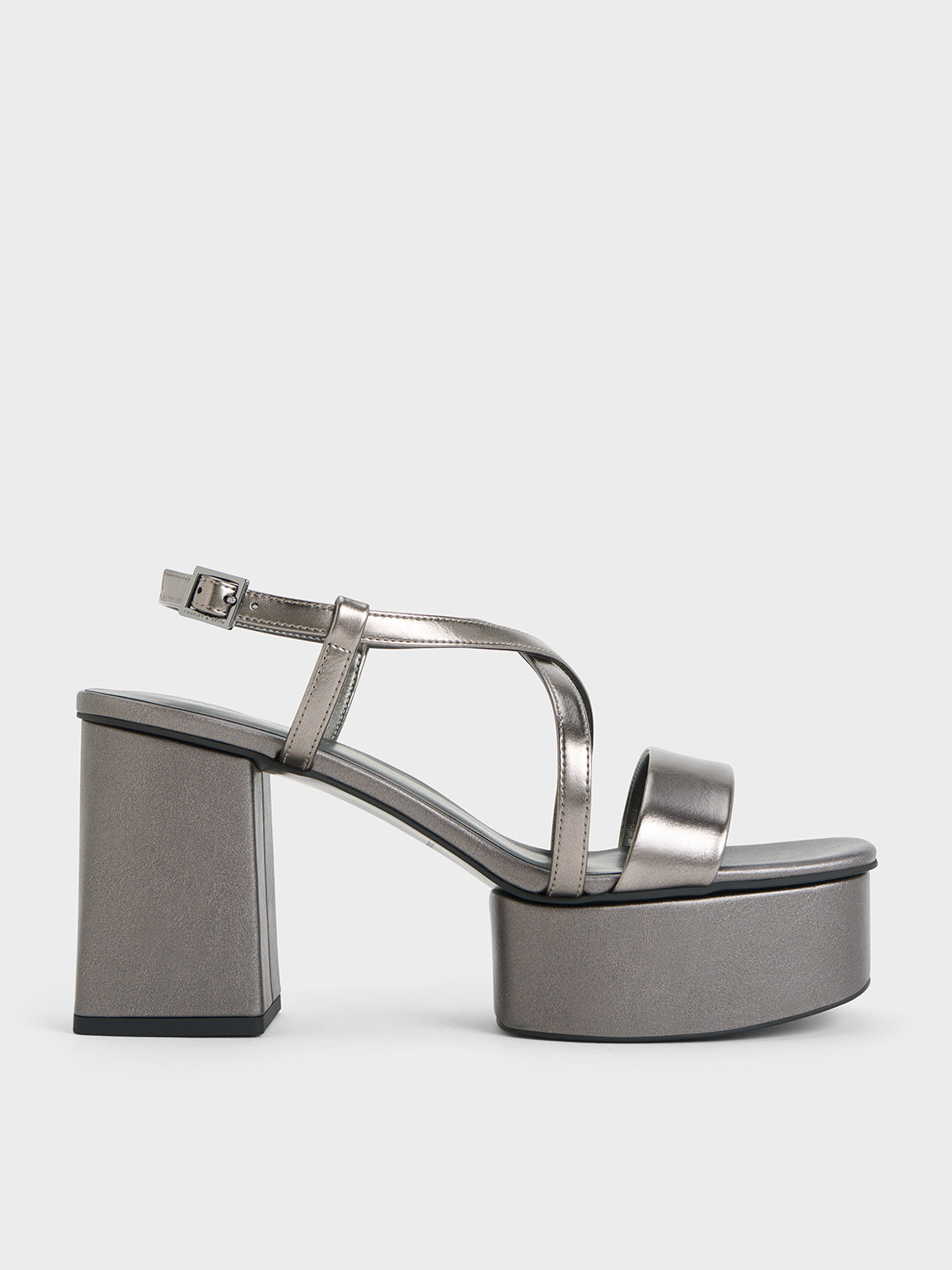 Silver Double Bow Platform Heeled Sandals by MACH & MACH on Sale