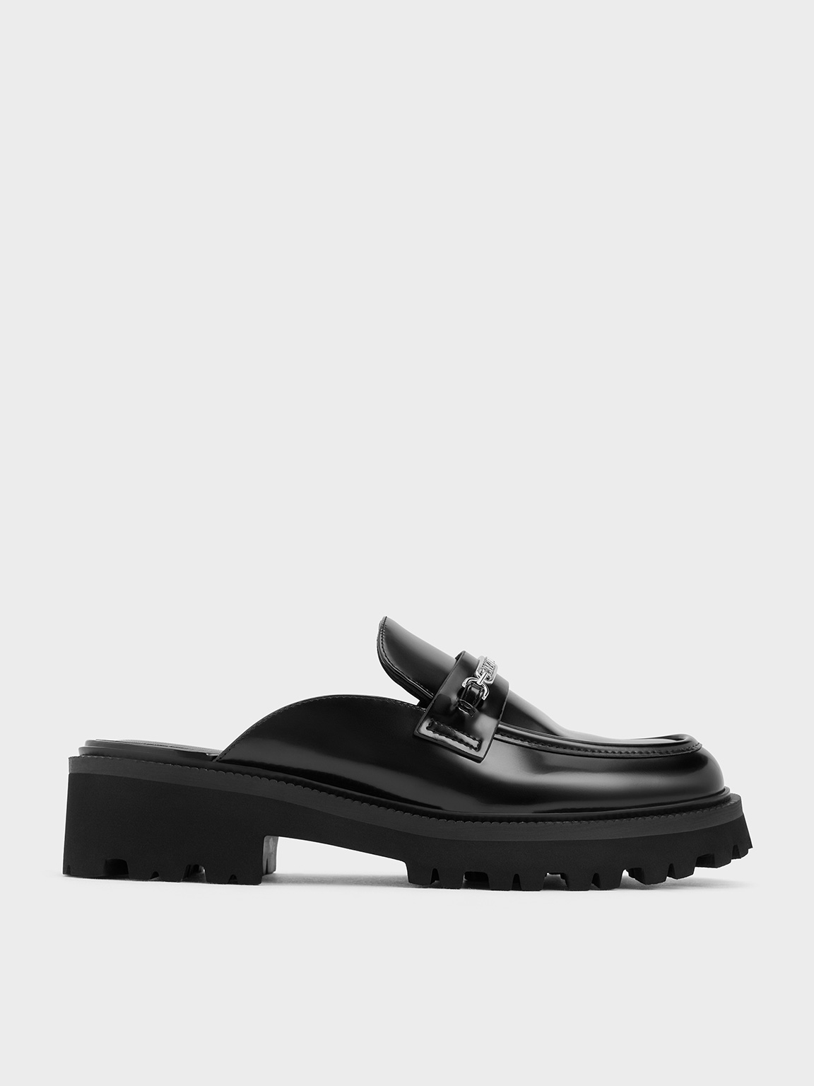 Black Box Remy Metallic-Accent Loafer Mules - CHARLES & KEITH IN 