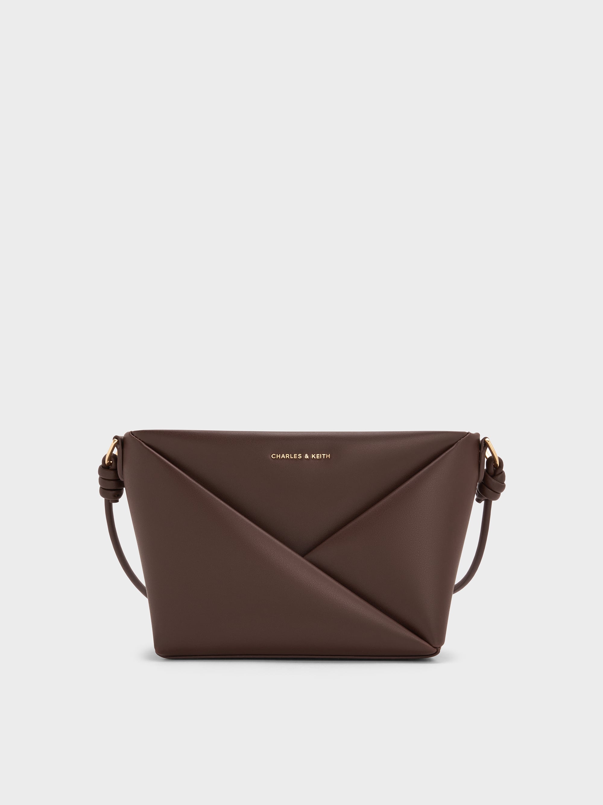 Midori Geometric Crossbody Bag - Espresso Brown - CHARLES & KEITH IN