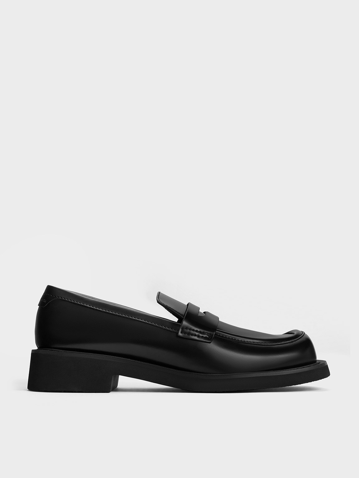 Black Boxed Monique Square-Toe Loafers - Black Box - Sale