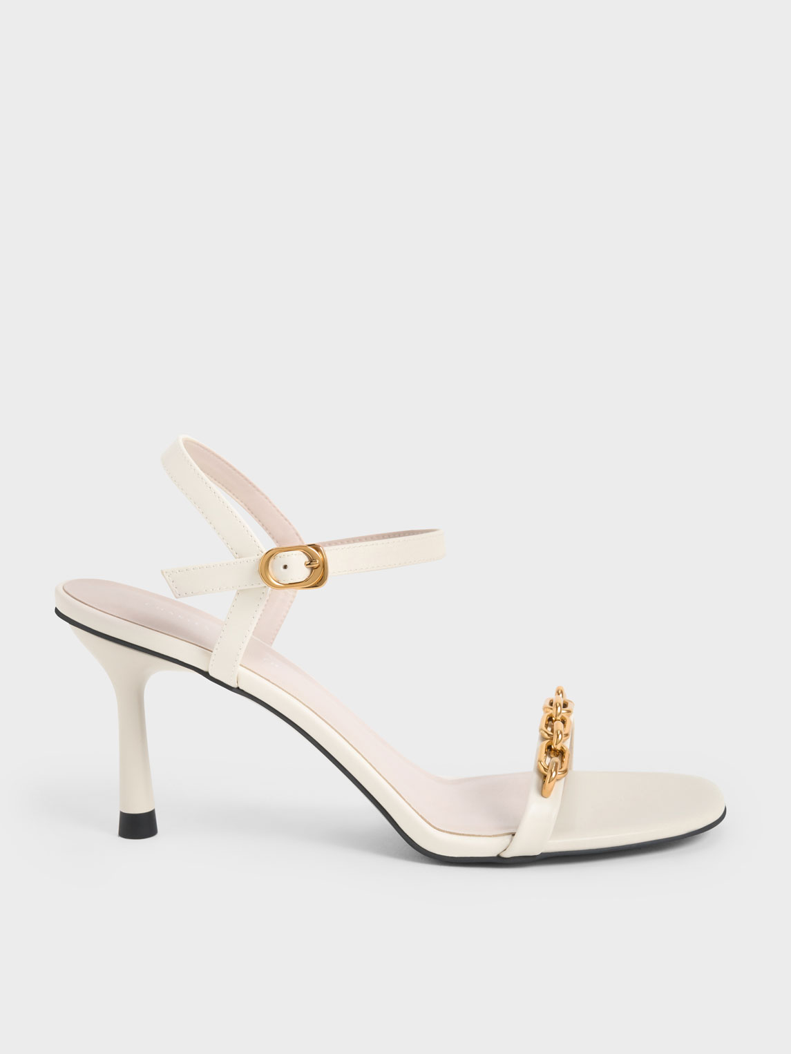 White kitten top heel sandals