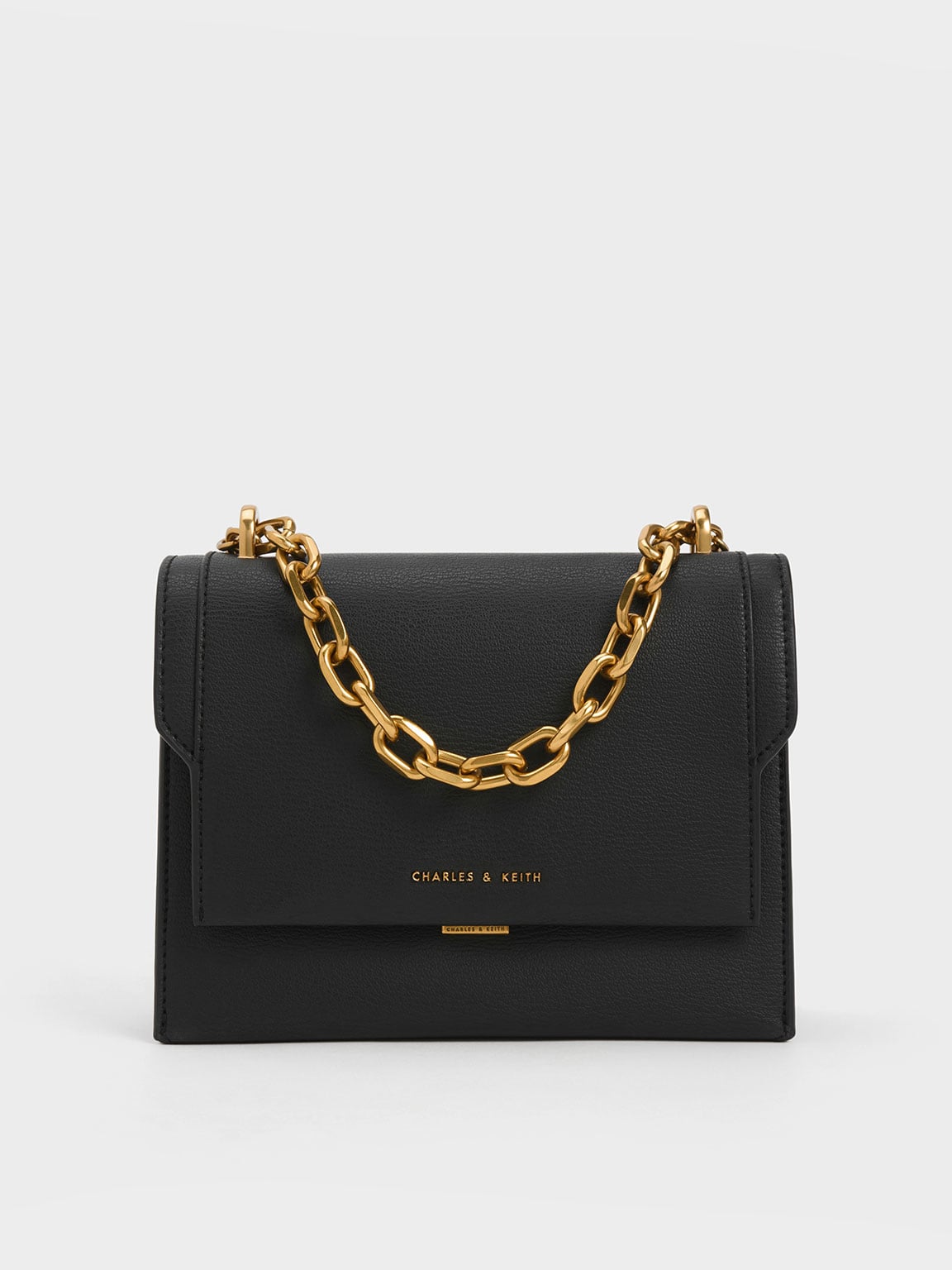 Brennan Chain Handle Crossbody Bag - Black - CHARLES & KEITH IN