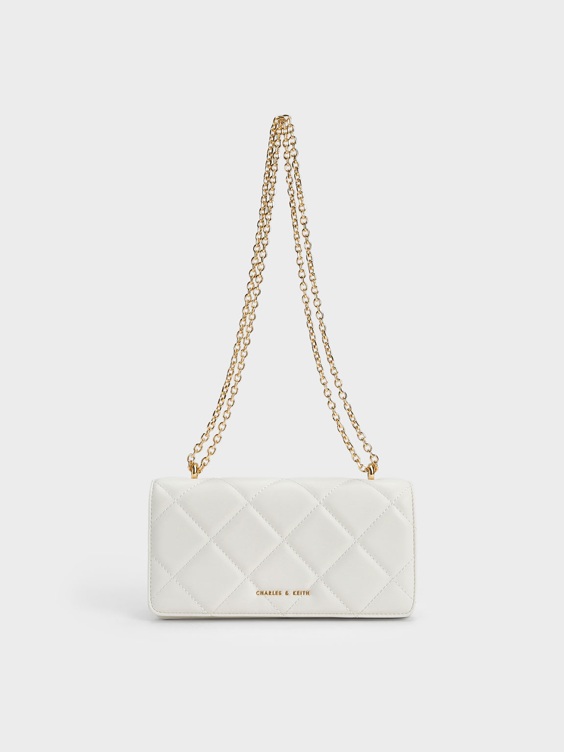 White Paffuto Quilted Chain-Handle Long Wallet - White - Wallets