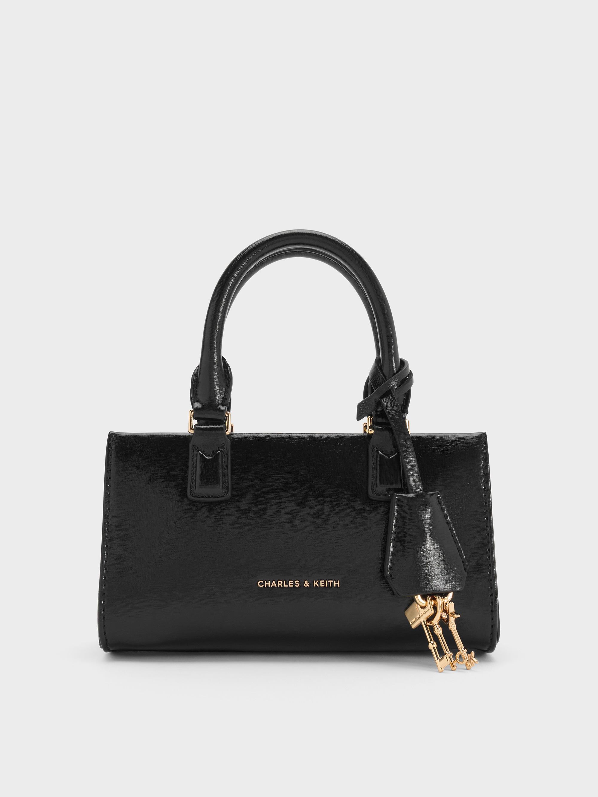 Mini Kerry Top Handle Bag - Black - CHARLES & KEITH IN