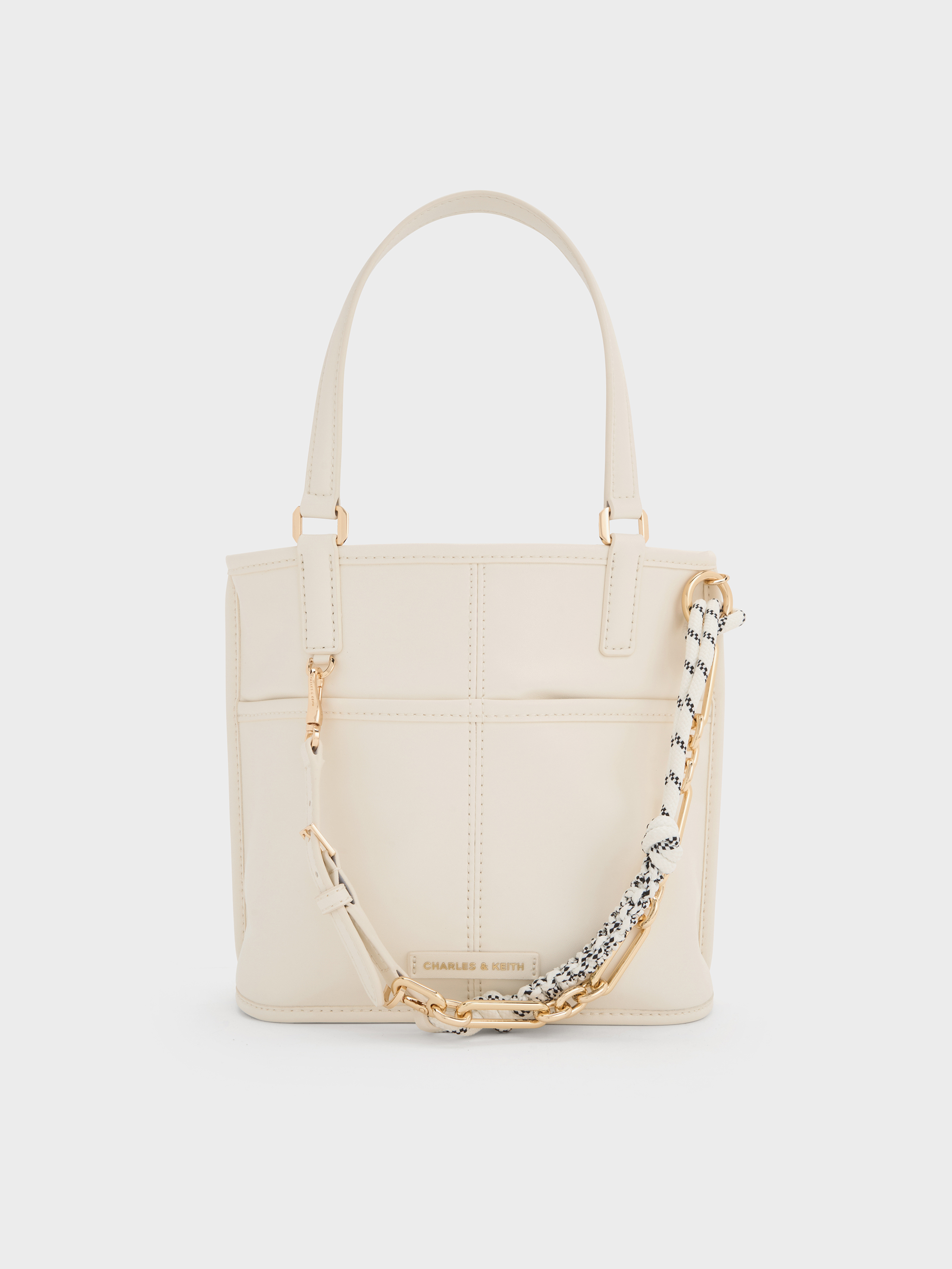 Cream Addison Knotted-Rope Reversible Tote Bag - Cream - Bags