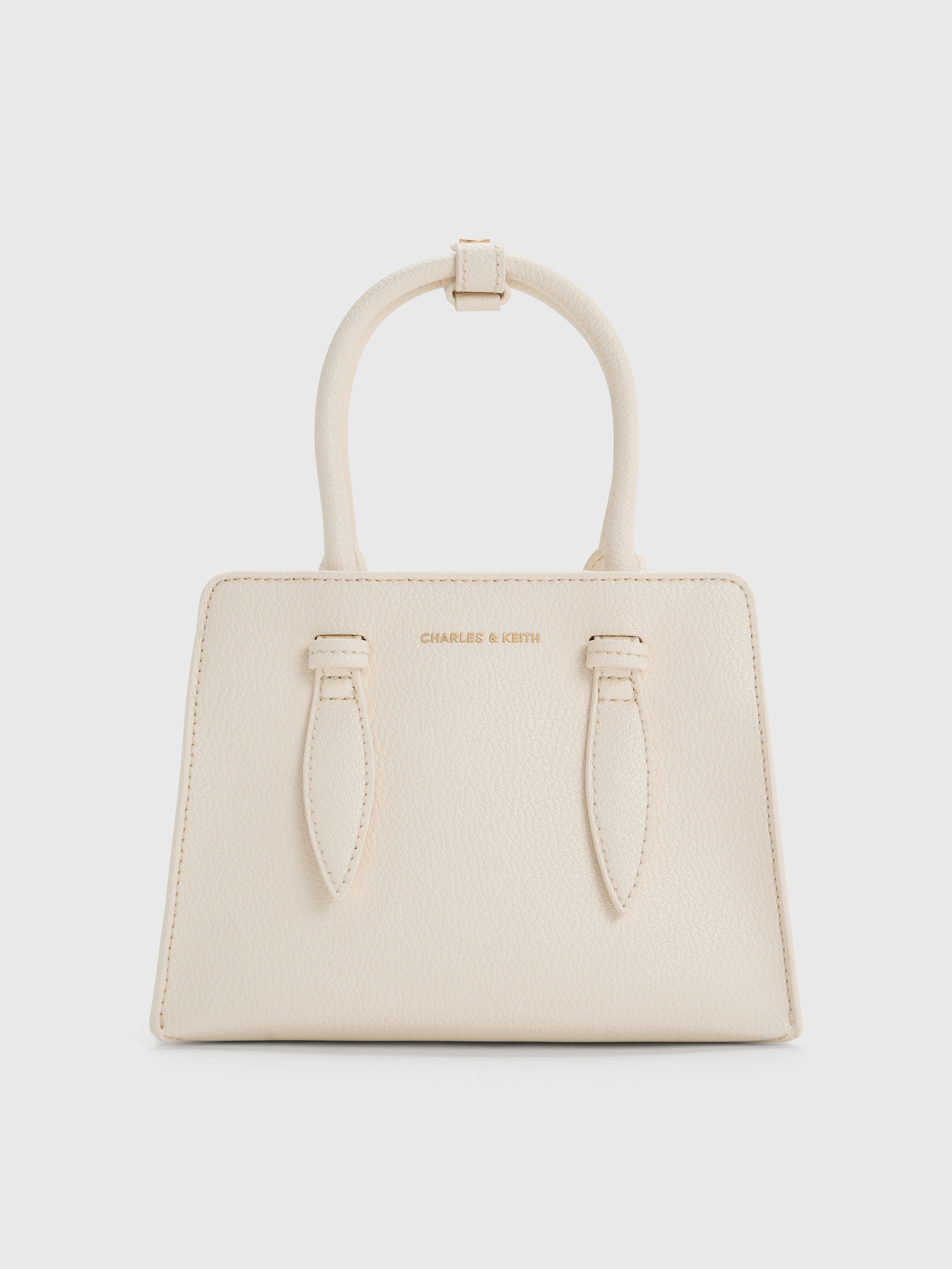 バッグ CHARLES & KEITH Allyn Structured Trapeze Tote Bag - Cream - CHARLES & KEITH IN