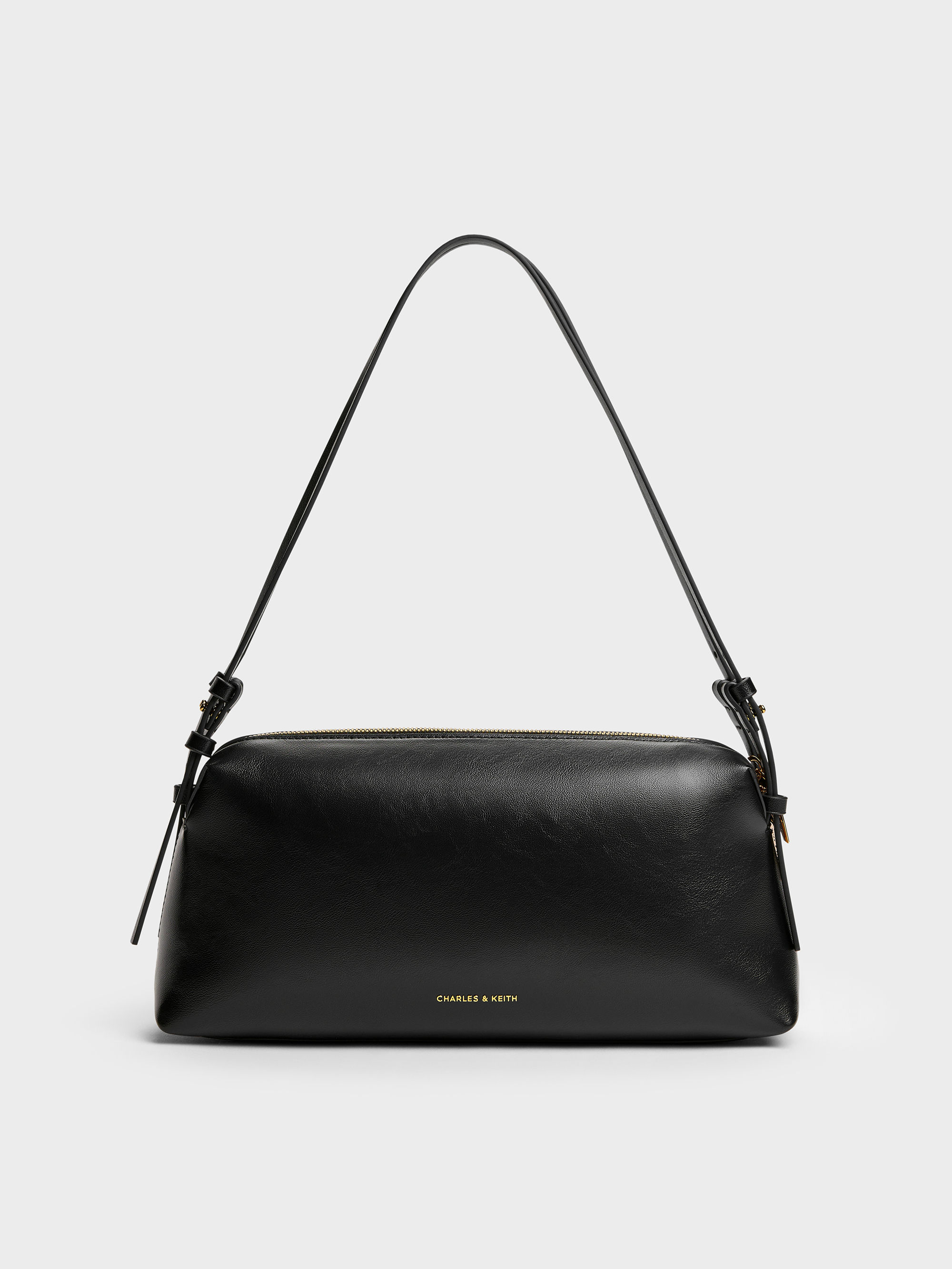 Deyna Double-Strap Shoulder Bag - Black - CHARLES & KEITH IN
