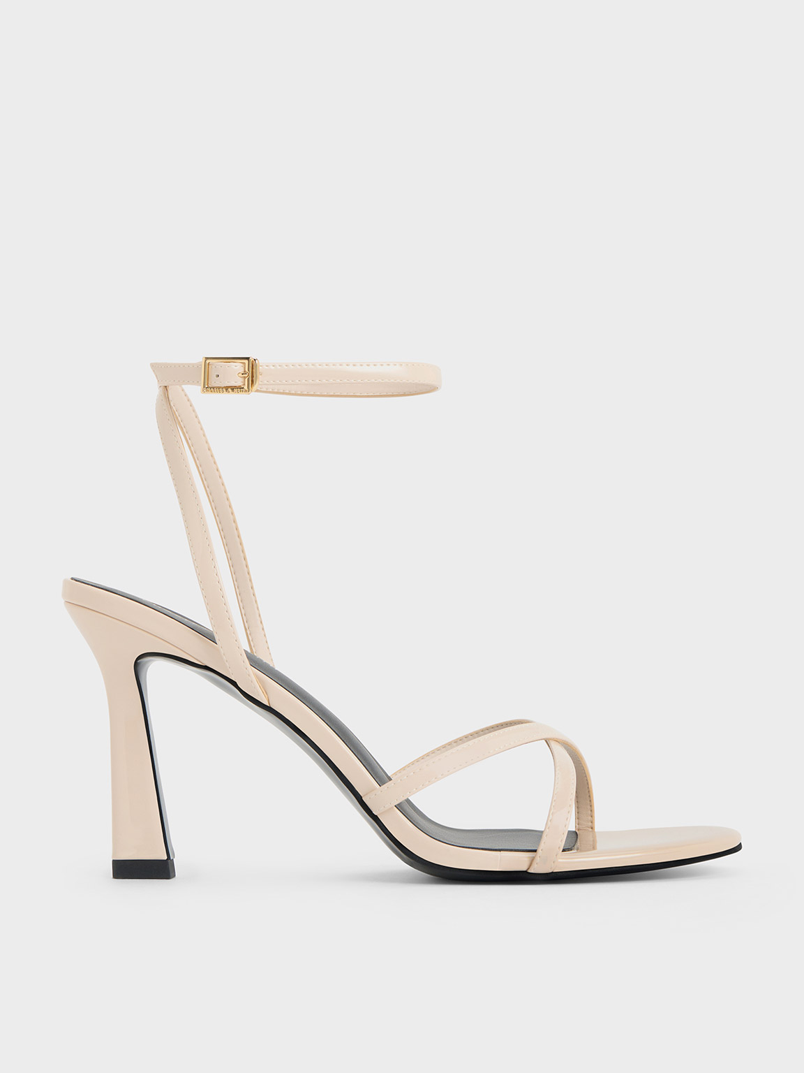 Orange Rattan Block Heel Sandals - CHARLES & KEITH IN