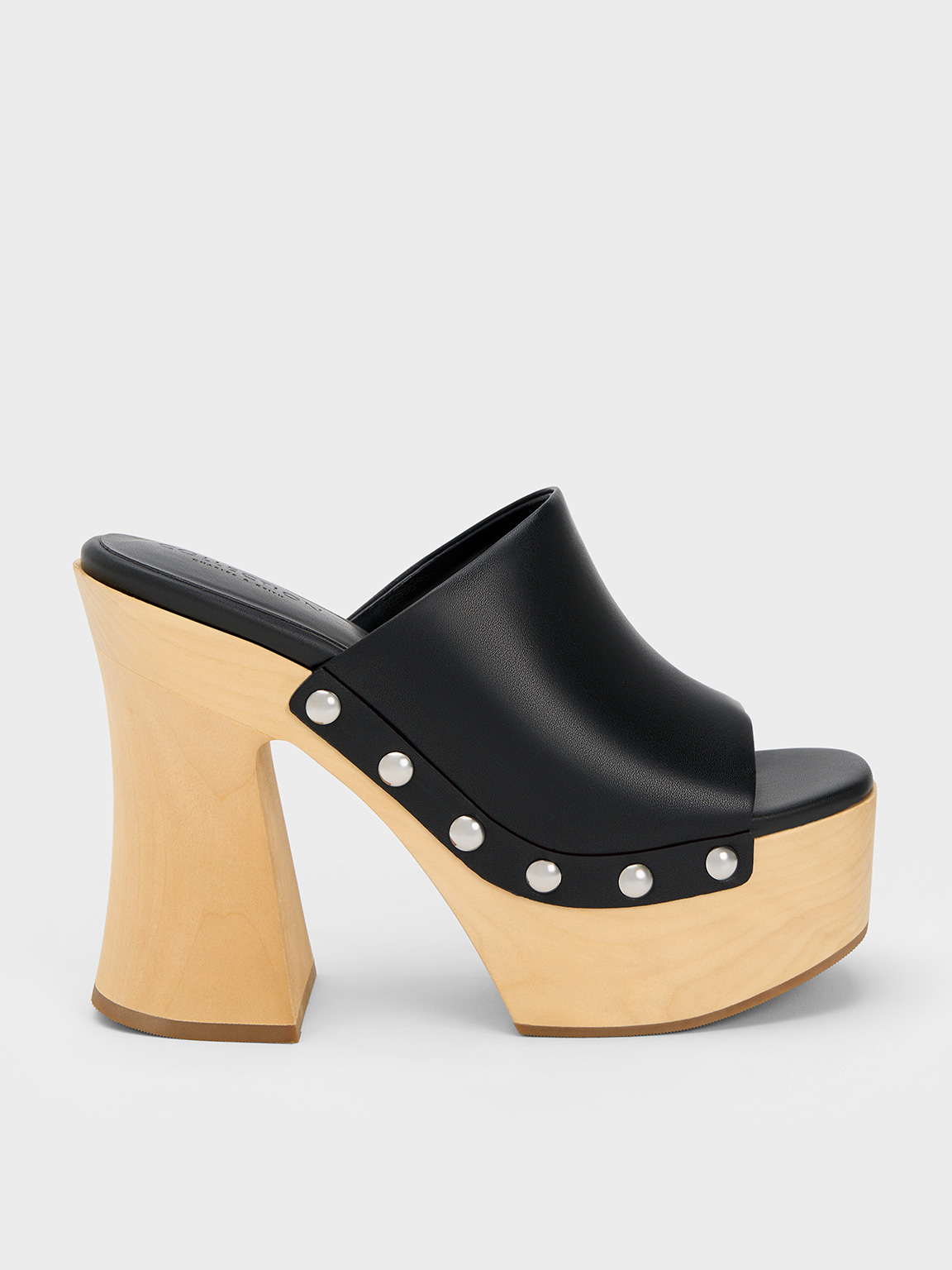 Black clog top heels