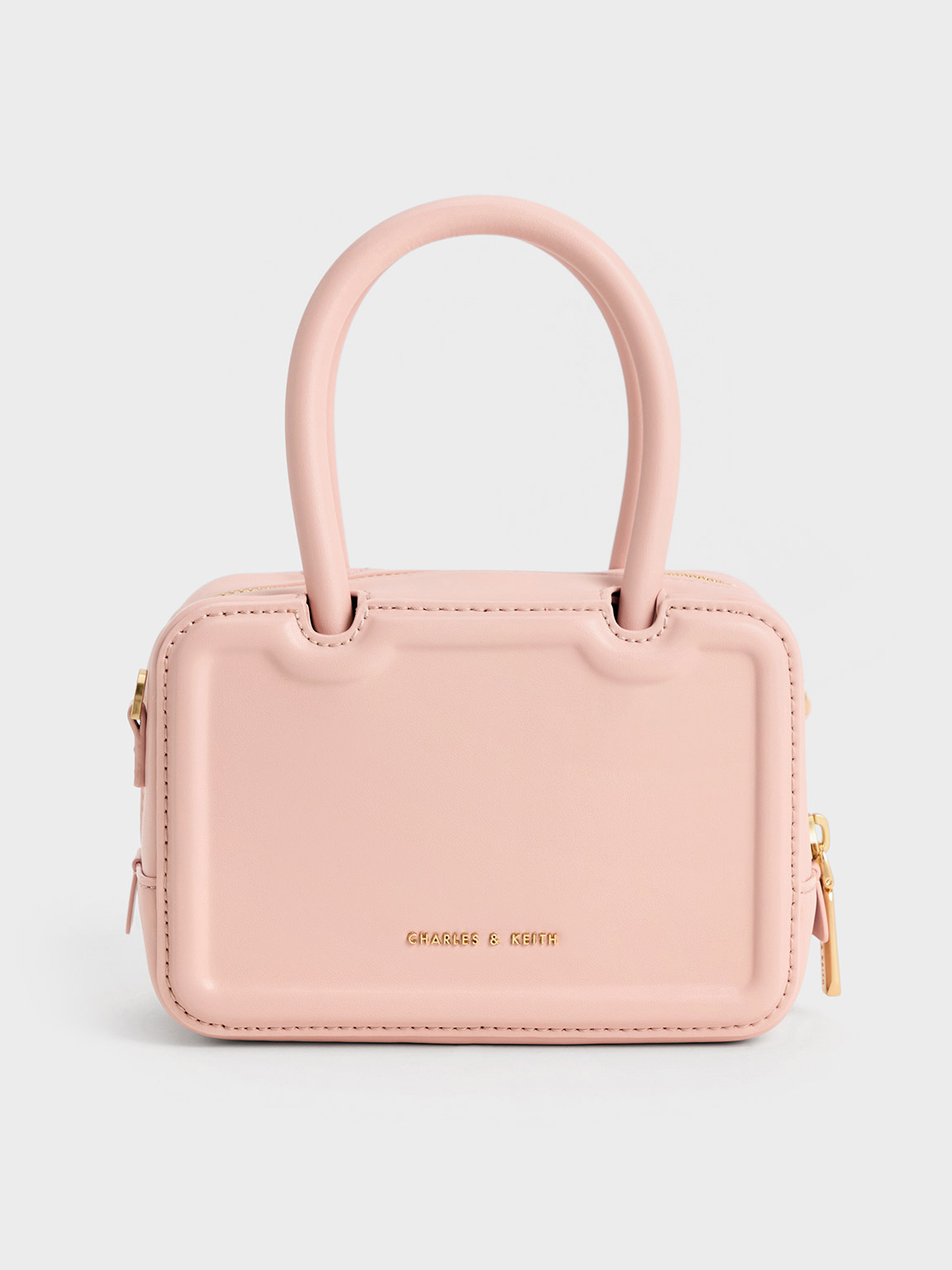 Pink Perline Elongated Top Handle Bag - CHARLES & KEITH IN