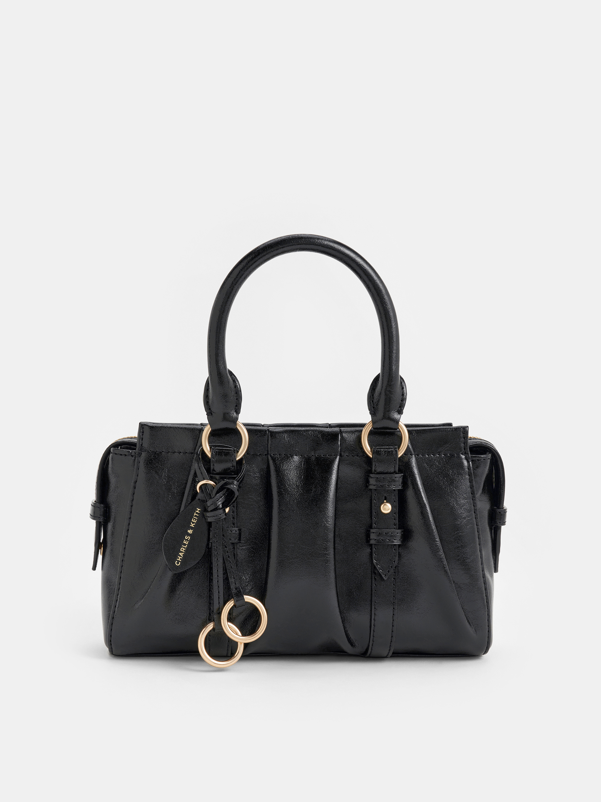 Britton Top Handle Tote Bag - Black - CHARLES & KEITH IN