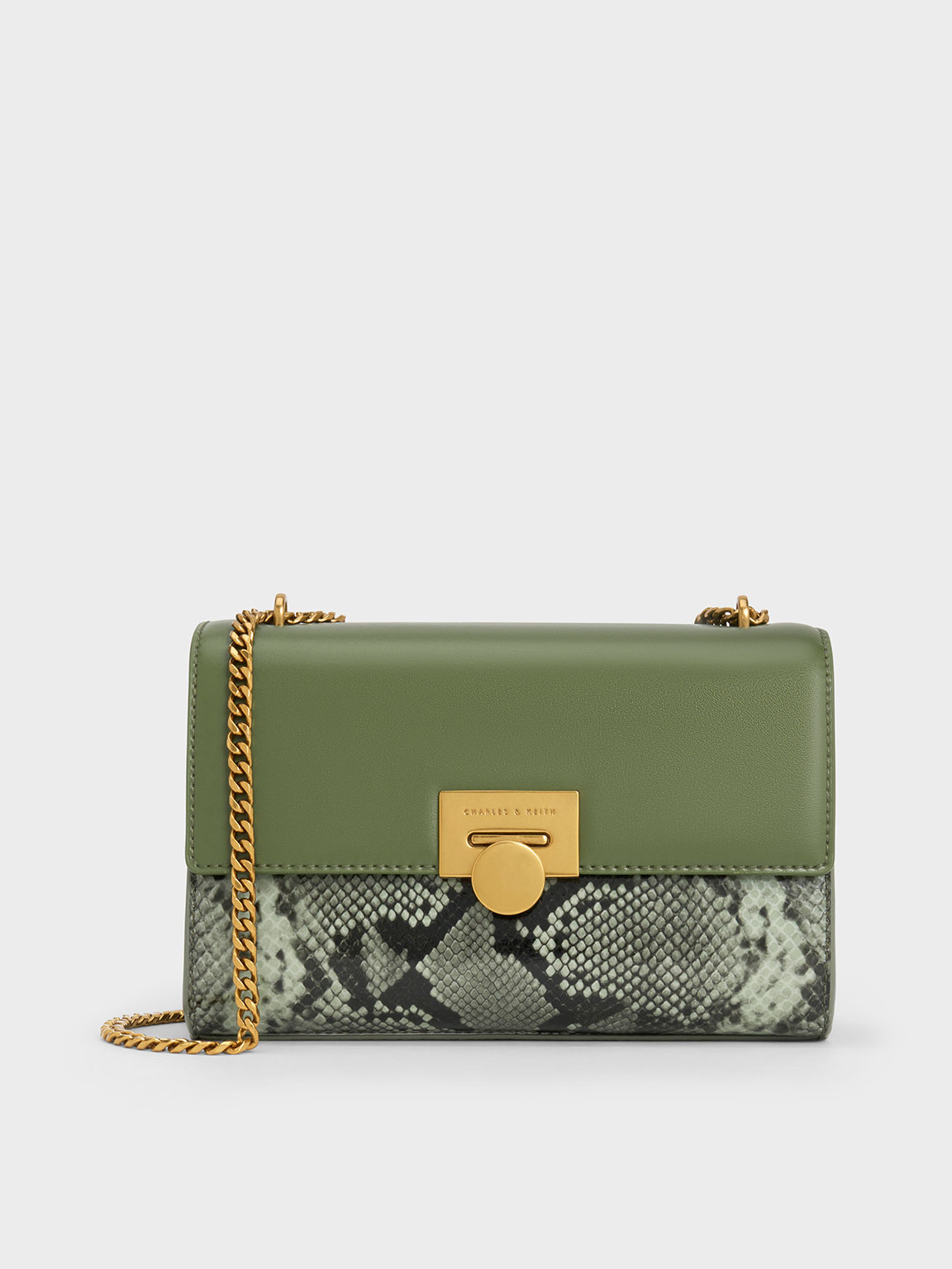 Buy Diva Dale Snake Pattern Green Wide Metal Chain Shoulder Bag For Women  at Amazon.in