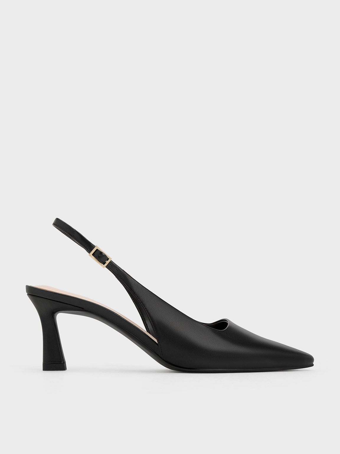 Black Patent Ankle-Strap Platform Sandals - CHARLES & KEITH MT