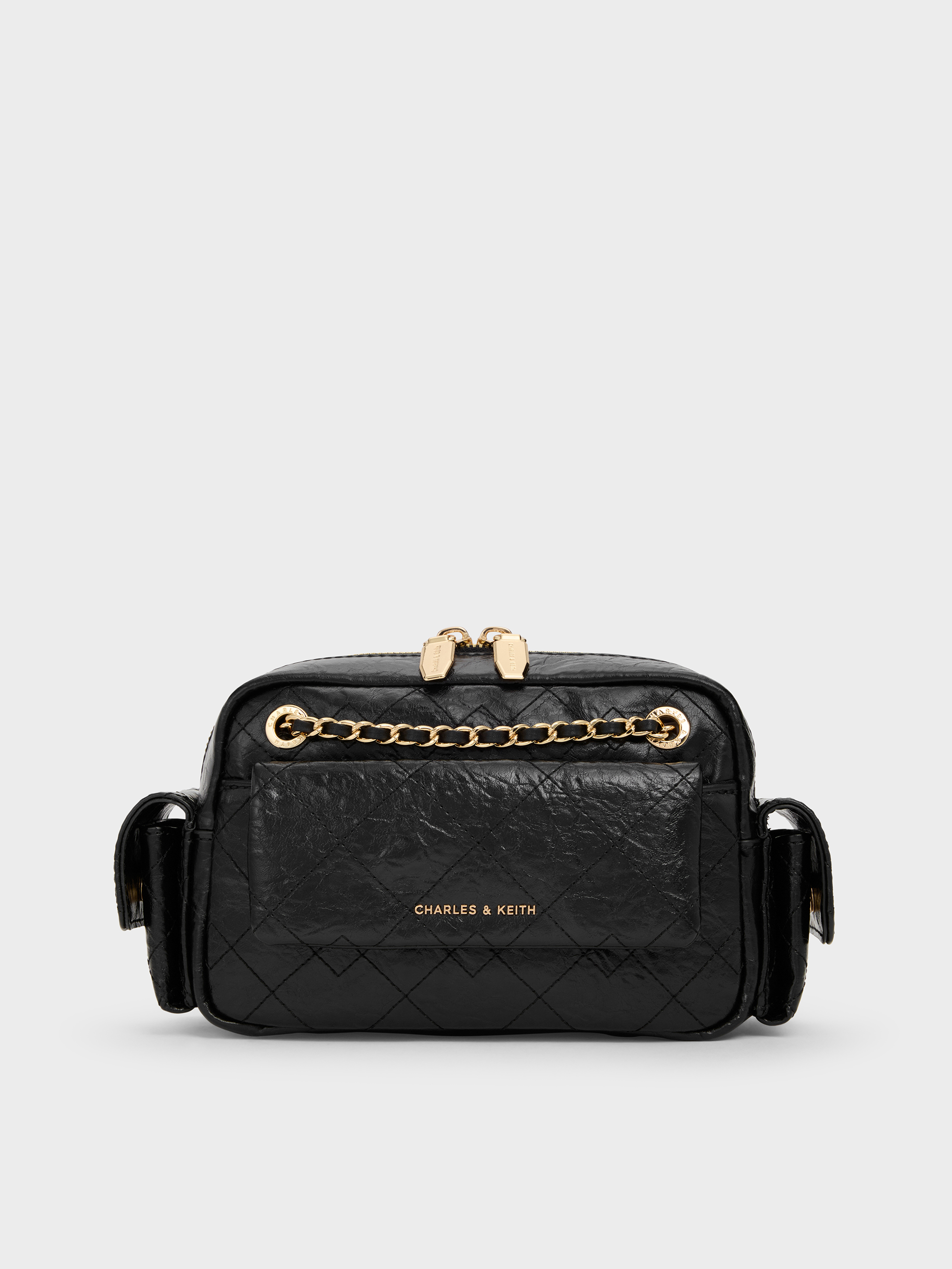 Duo Quilted Crossbody Bag - Black - CHARLES & KEITH IN