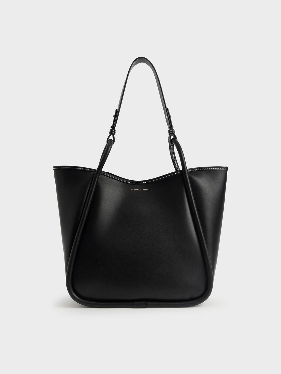Charles & Keith Lyla トートバッグ Black 海外限定 Black Lyla Tubular Slouchy Tote Bag - CHARLES & KEITH IN