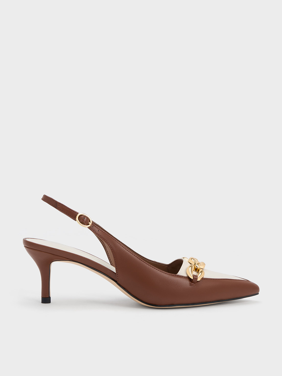 Cognac chunky sale heels