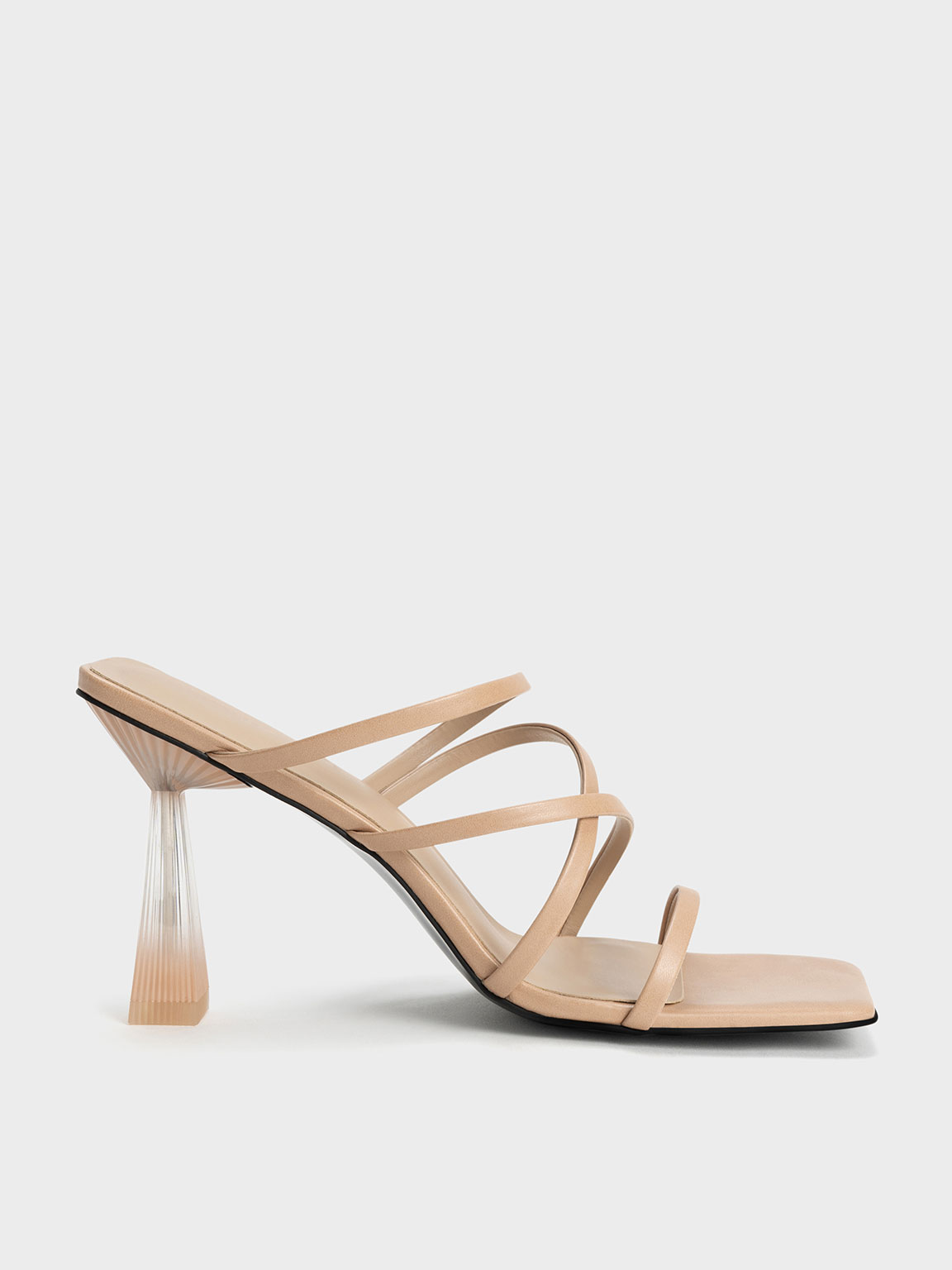 Nude strappy top mule