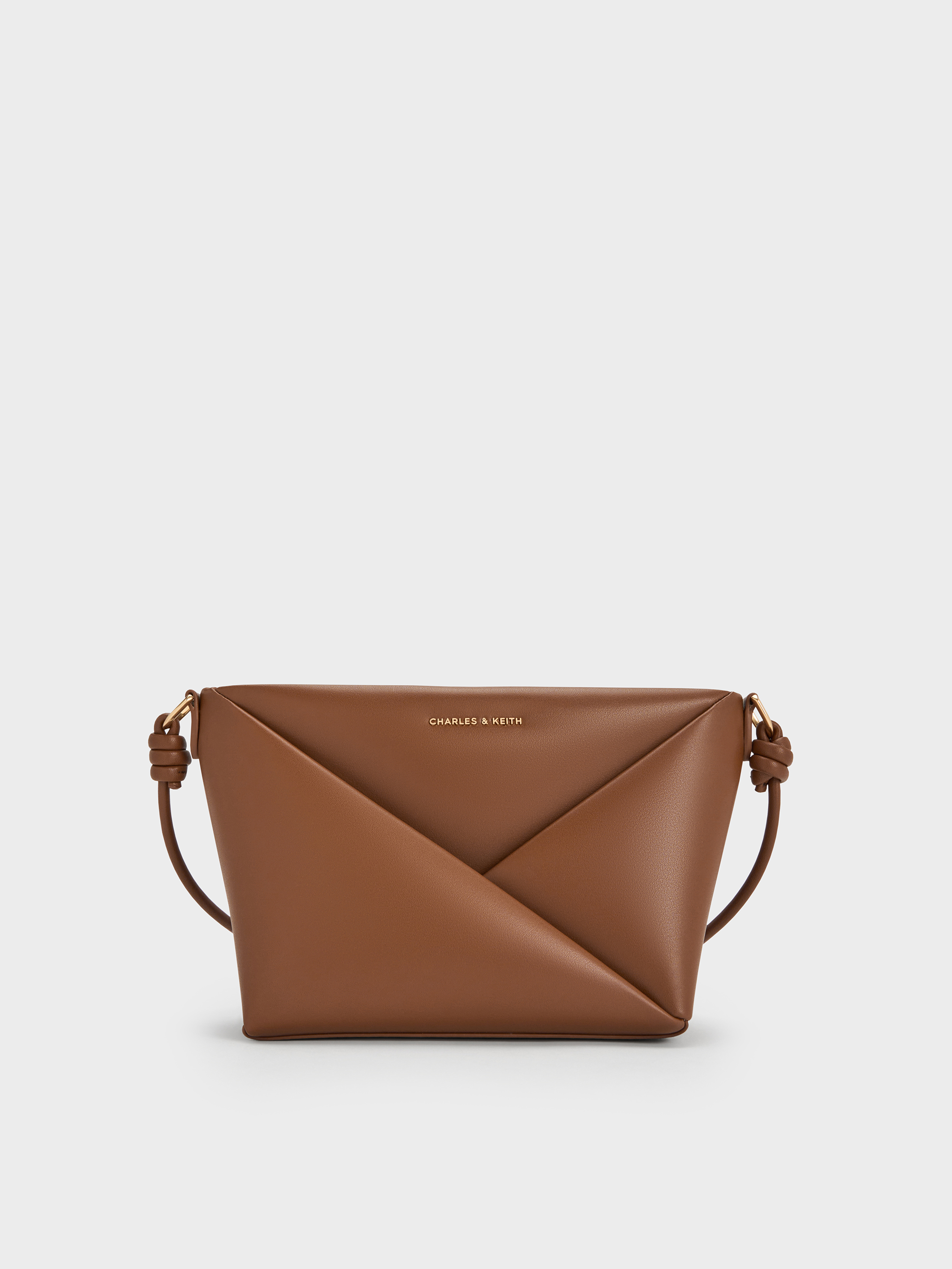 Midori Geometric Crossbody Bag - Chocolate - CHARLES & KEITH IN