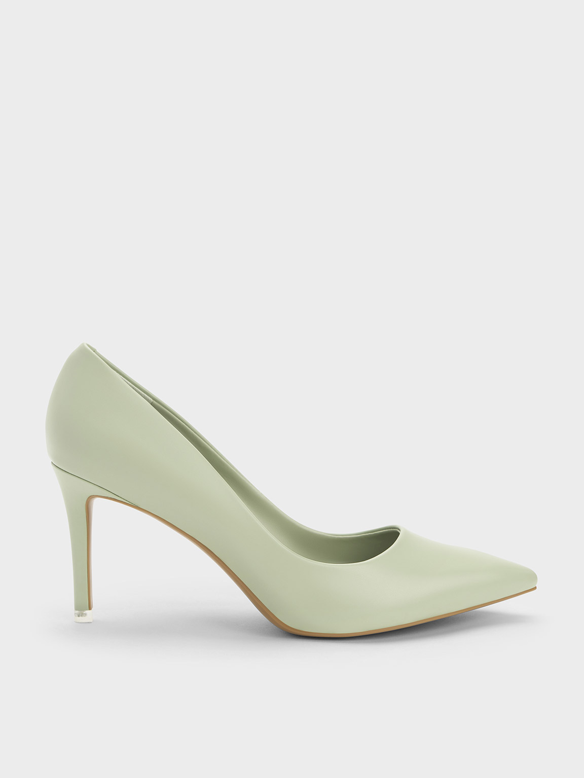 Sage Green Emmy Pointed-Toe Pumps - CHARLES & KEITH IN