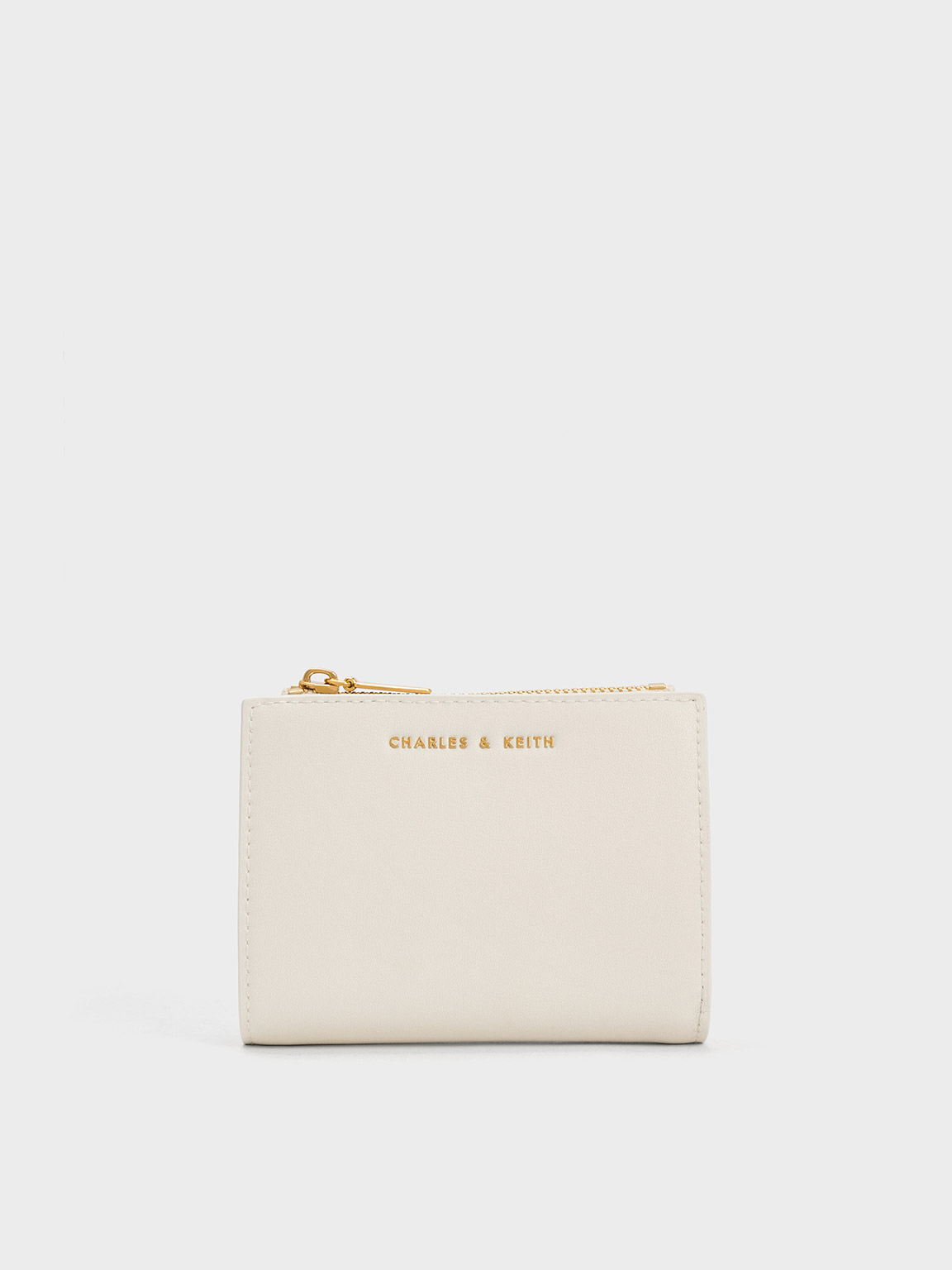 Cream Harmonee Top Zip Small Wallet - CHARLES & KEITH IN