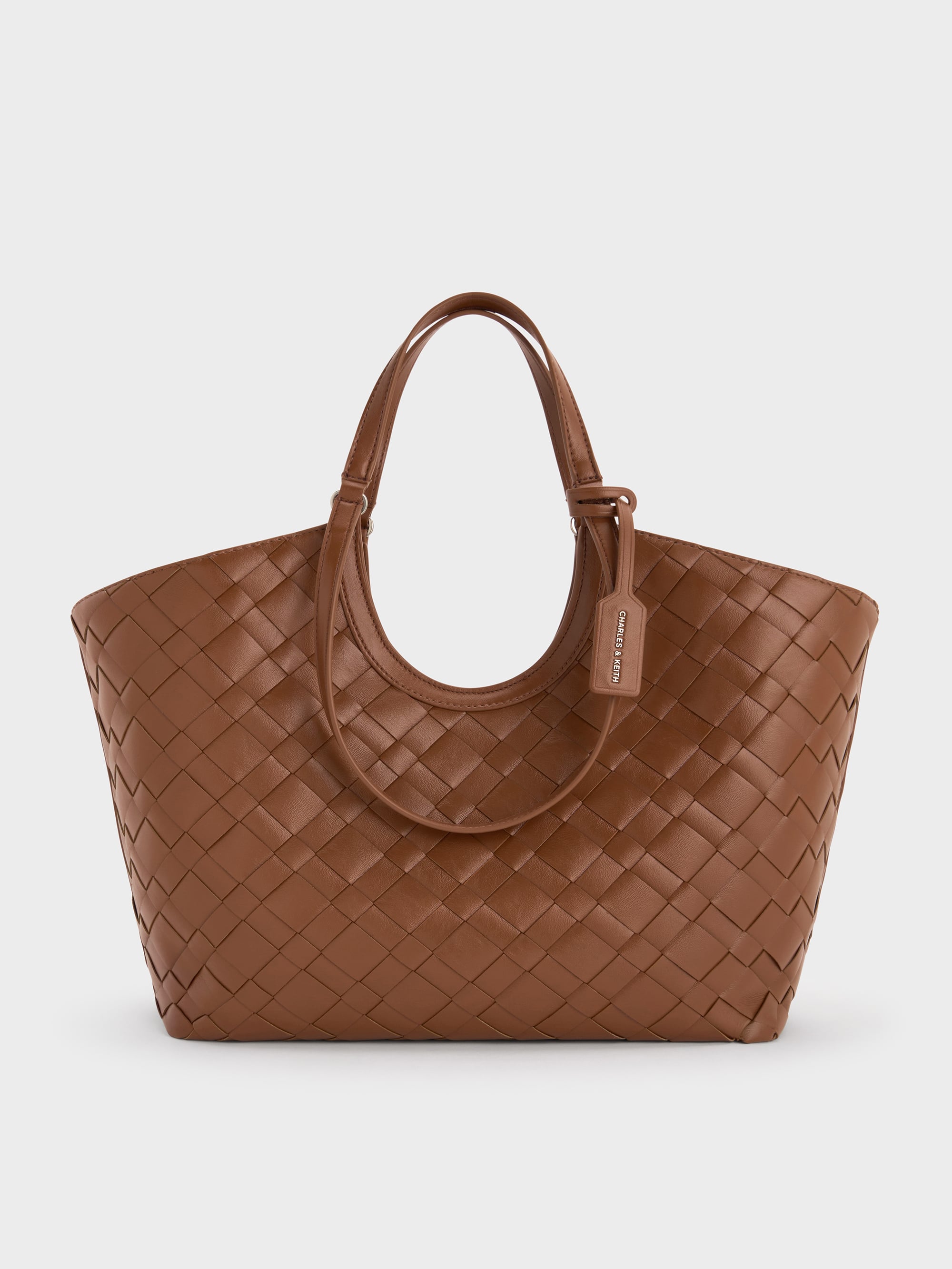 Ivette Woven Tote Bag - Chocolate - CHARLES & KEITH IN