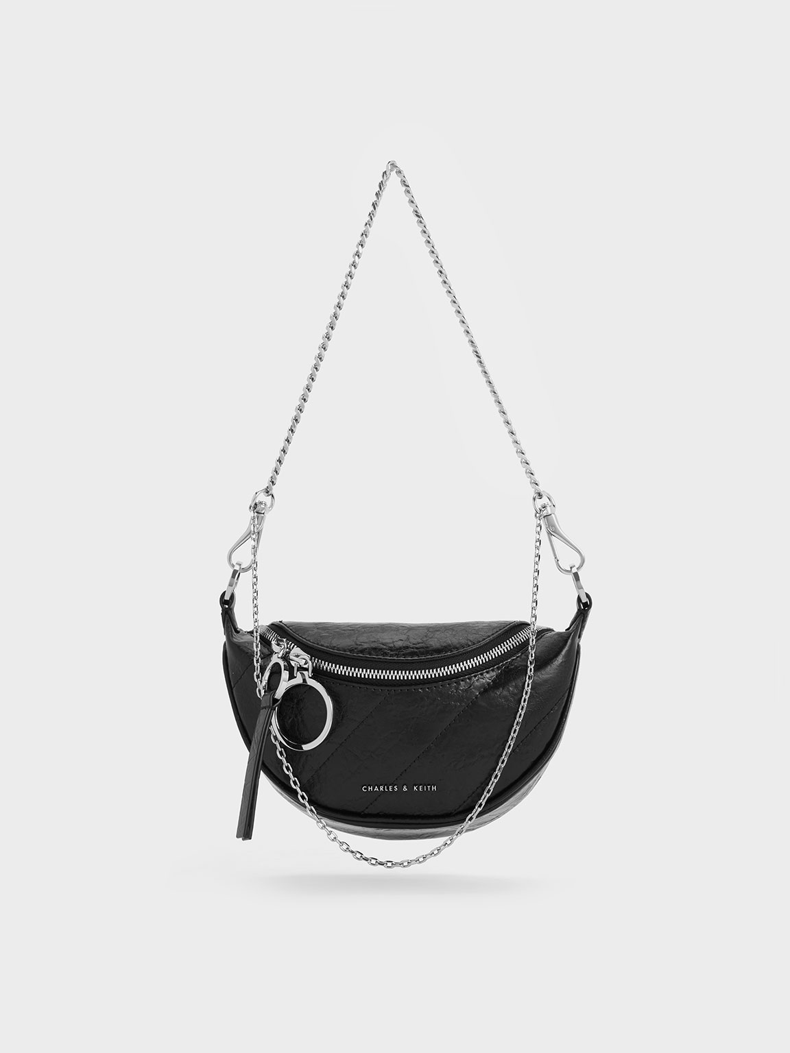 Noir Philomena HalfMoon Crossbody Bag CHARLES & KEITH IN