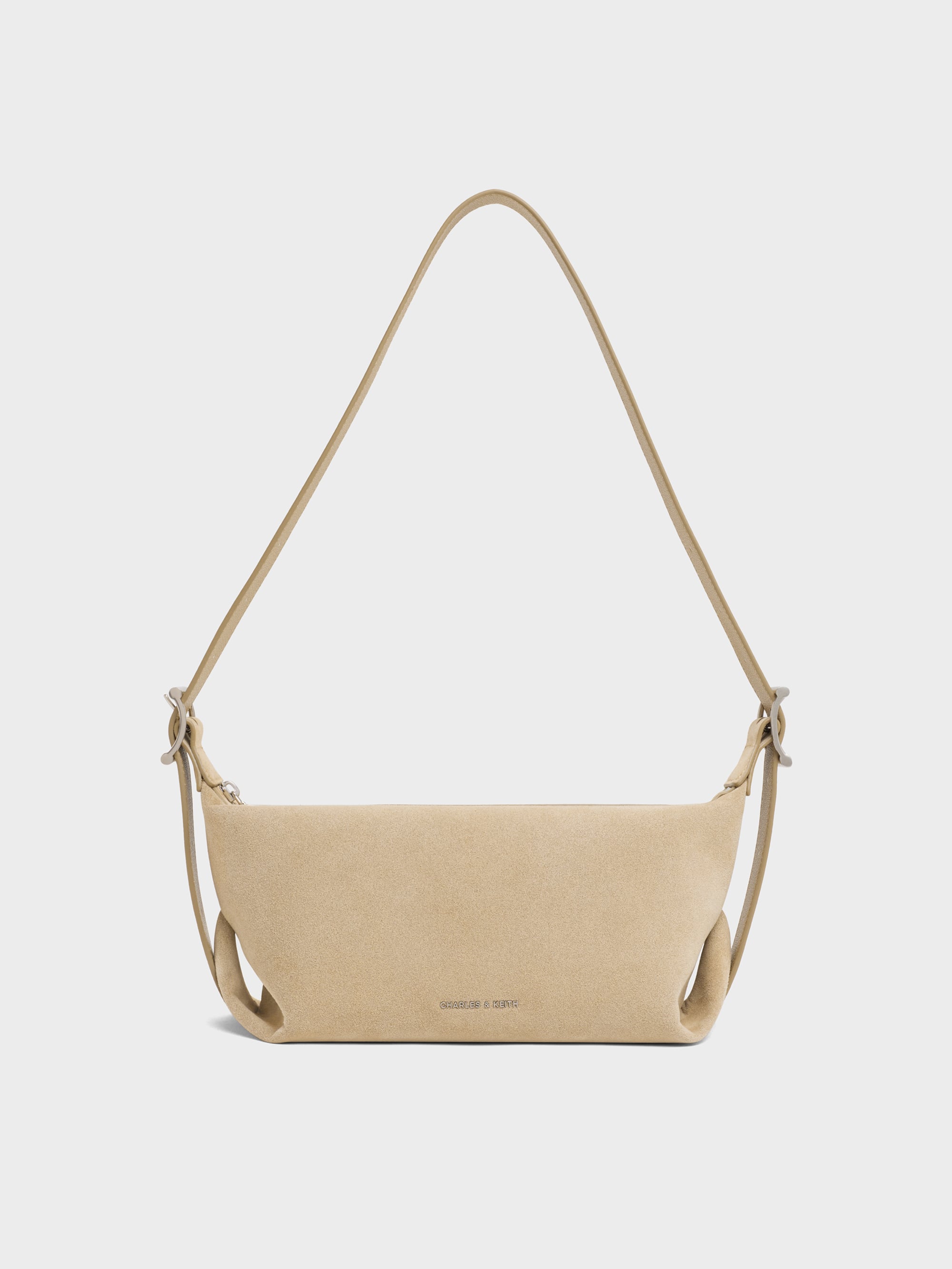 Larsen Buckle-Strap Shoulder Bag - Nutmeg Beige - CHARLES & KEITH IN