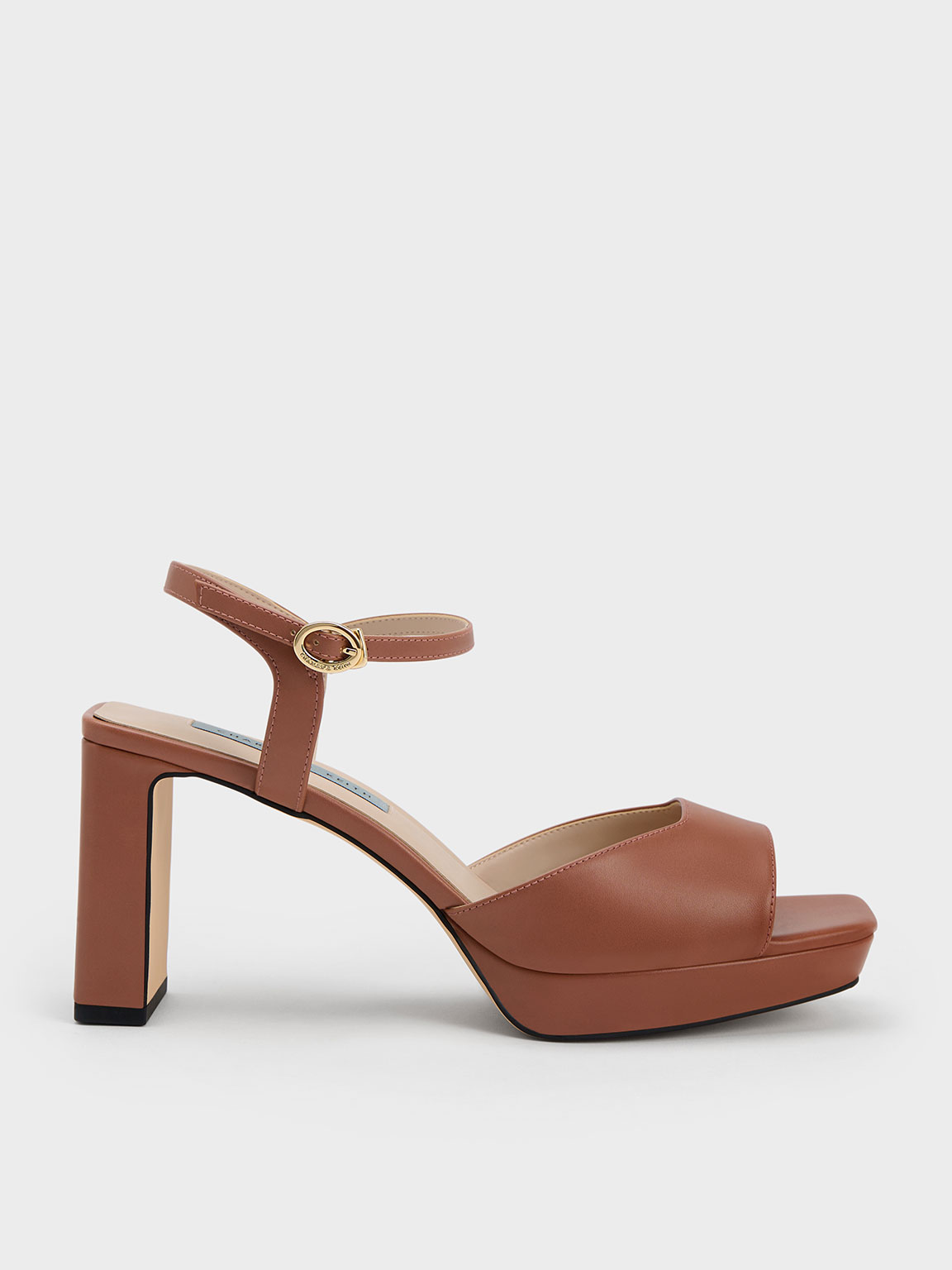 Kendall Rosso Red Leather Flared Heel Sandal