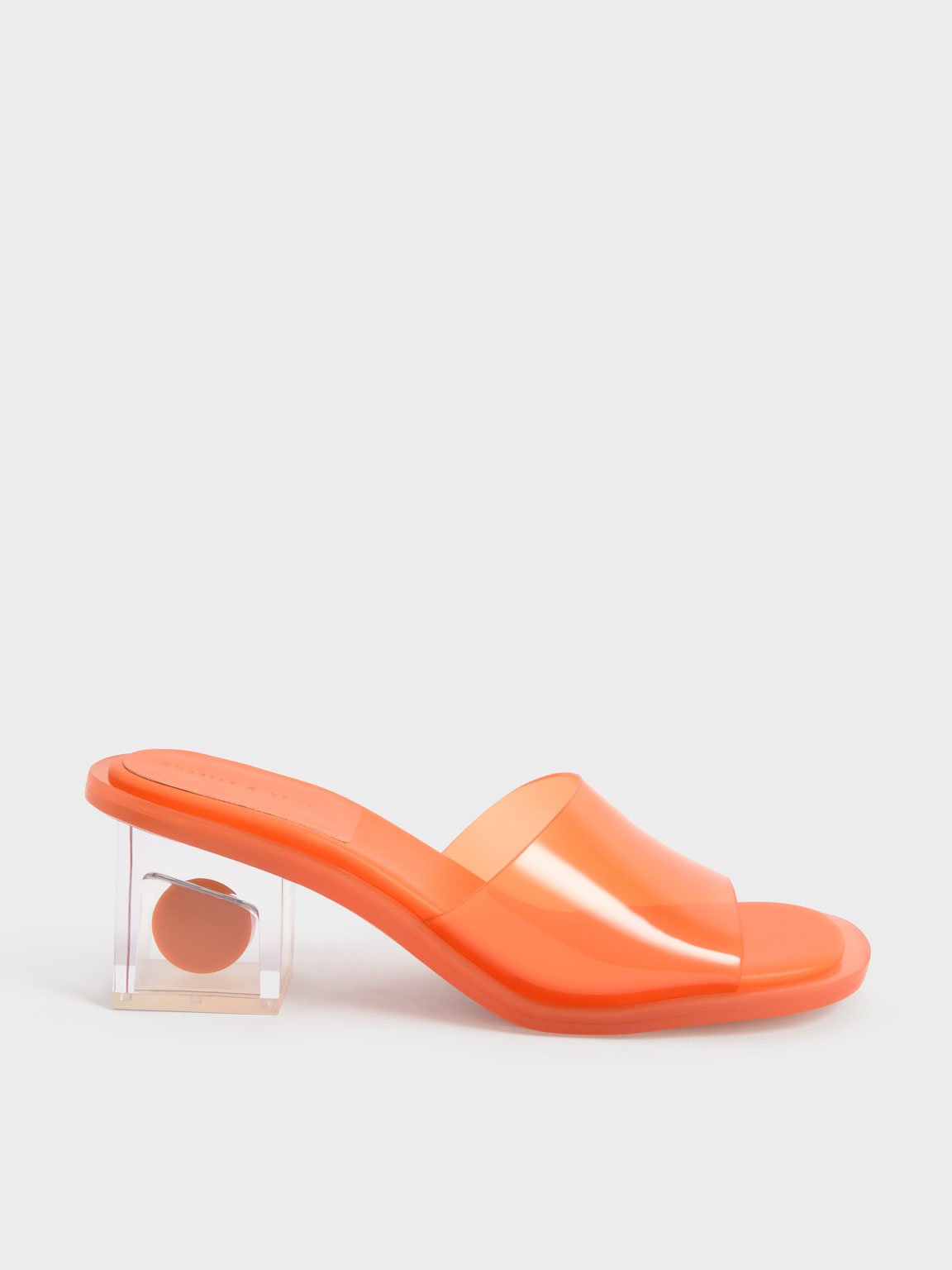 Hot orange and clear heels Free Shipping Black Friday