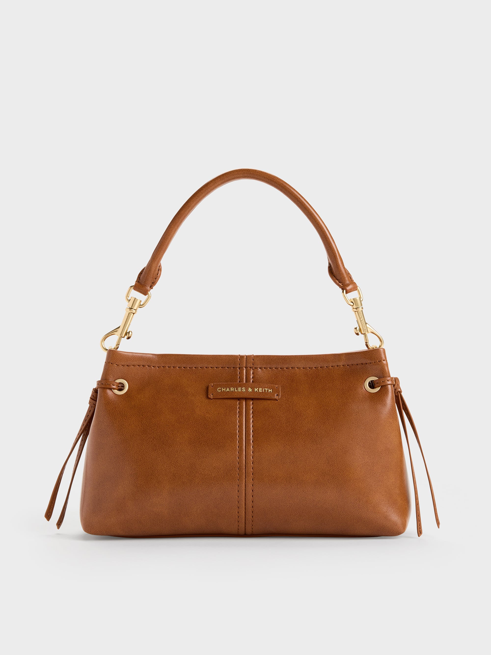 Noane Top Handle Bag - Distressed Tan - CHARLES & KEITH IN