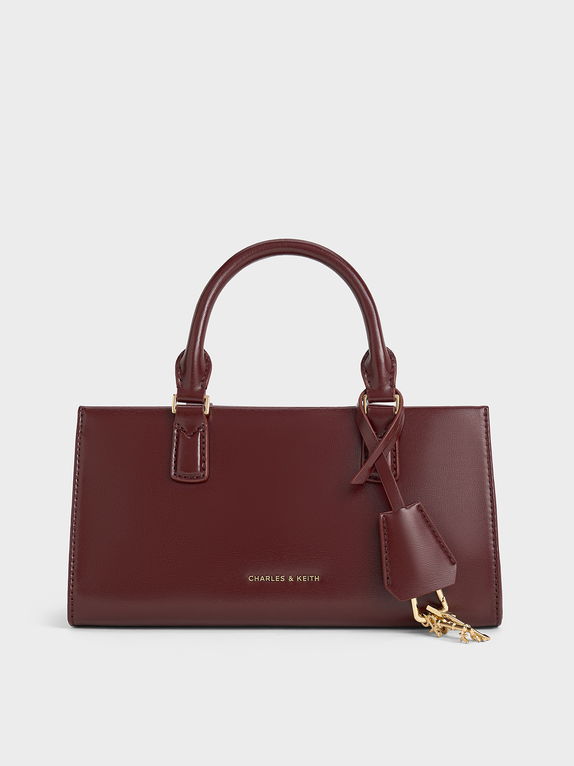CHARLES&KEITH トートバッグ - マルベリープラム Kerry Top Handle Bag - Mulberry Plum - CHARLES & KEITH IN