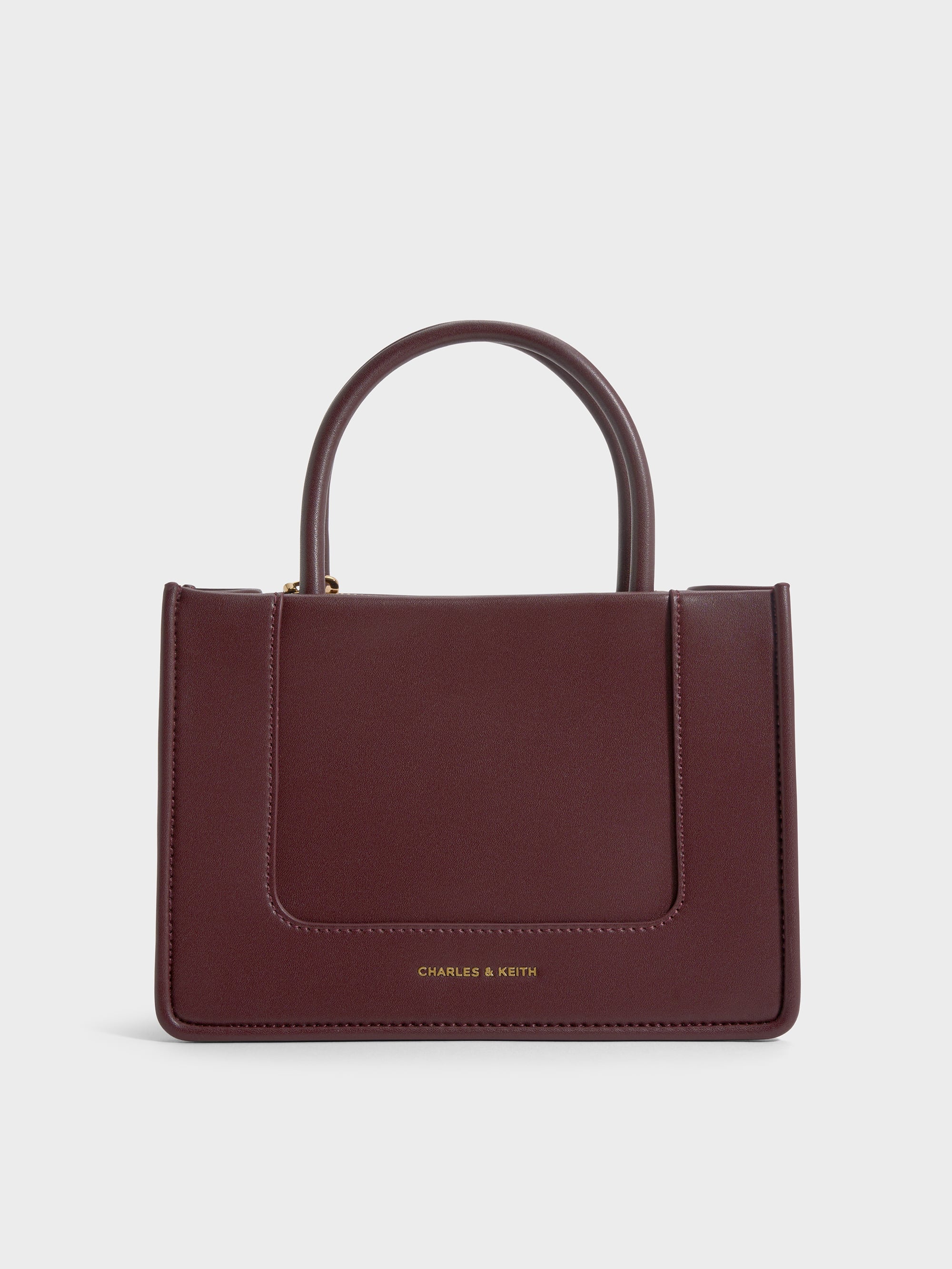 Mini Daylla Tote Bag - Wineberry Red - CHARLES & KEITH IN