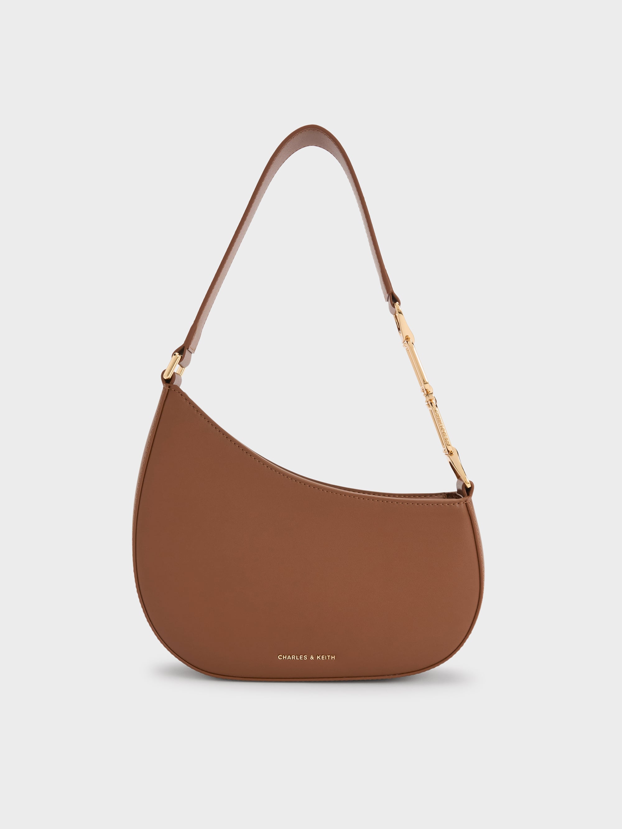 Agatha Chain-Strap Shoulder Bag - Chocolate - CHARLES & KEITH IN