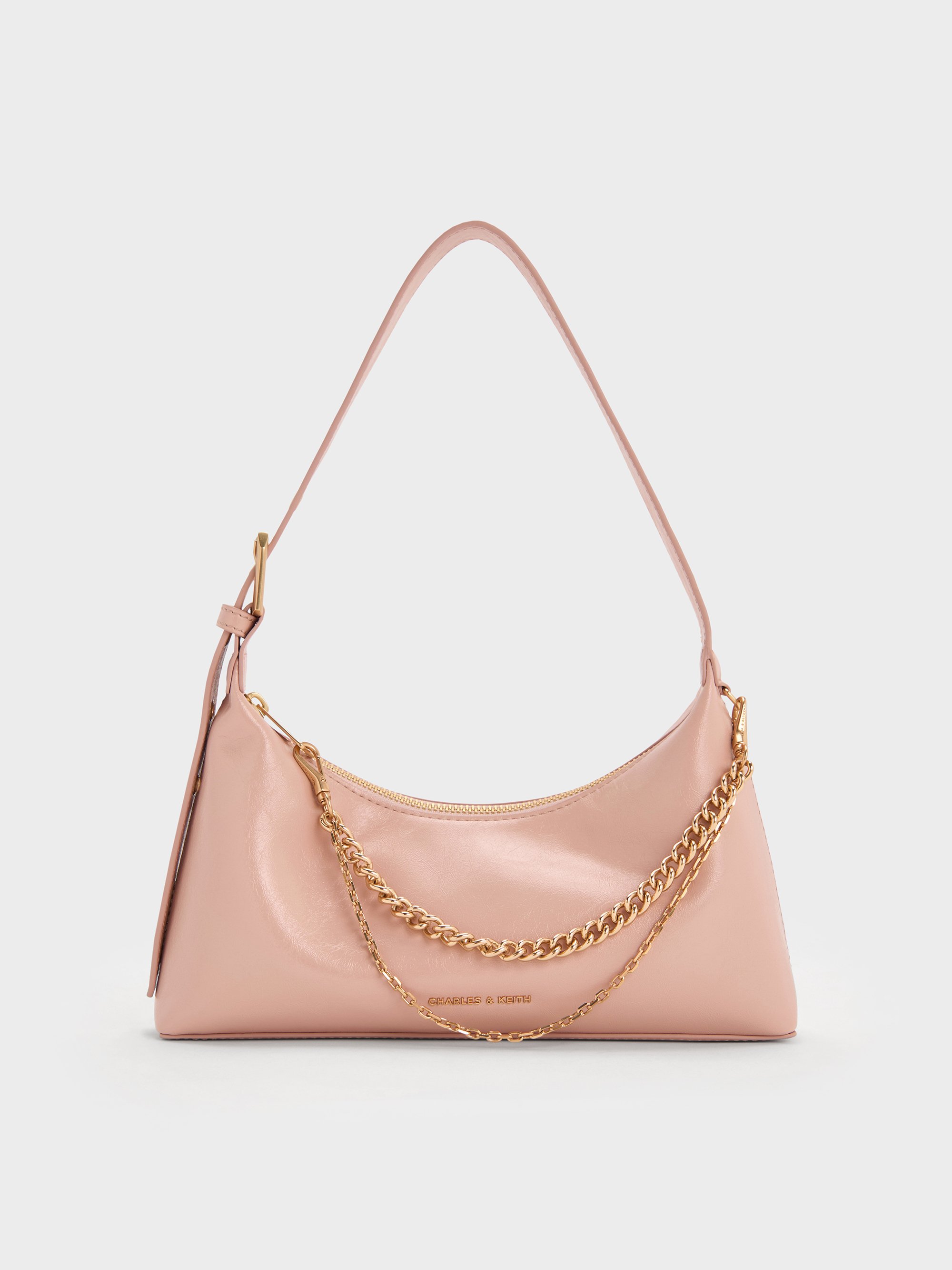 Light Pink Atwood Chain-Embellished Shoulder Bag - CHARLES ...