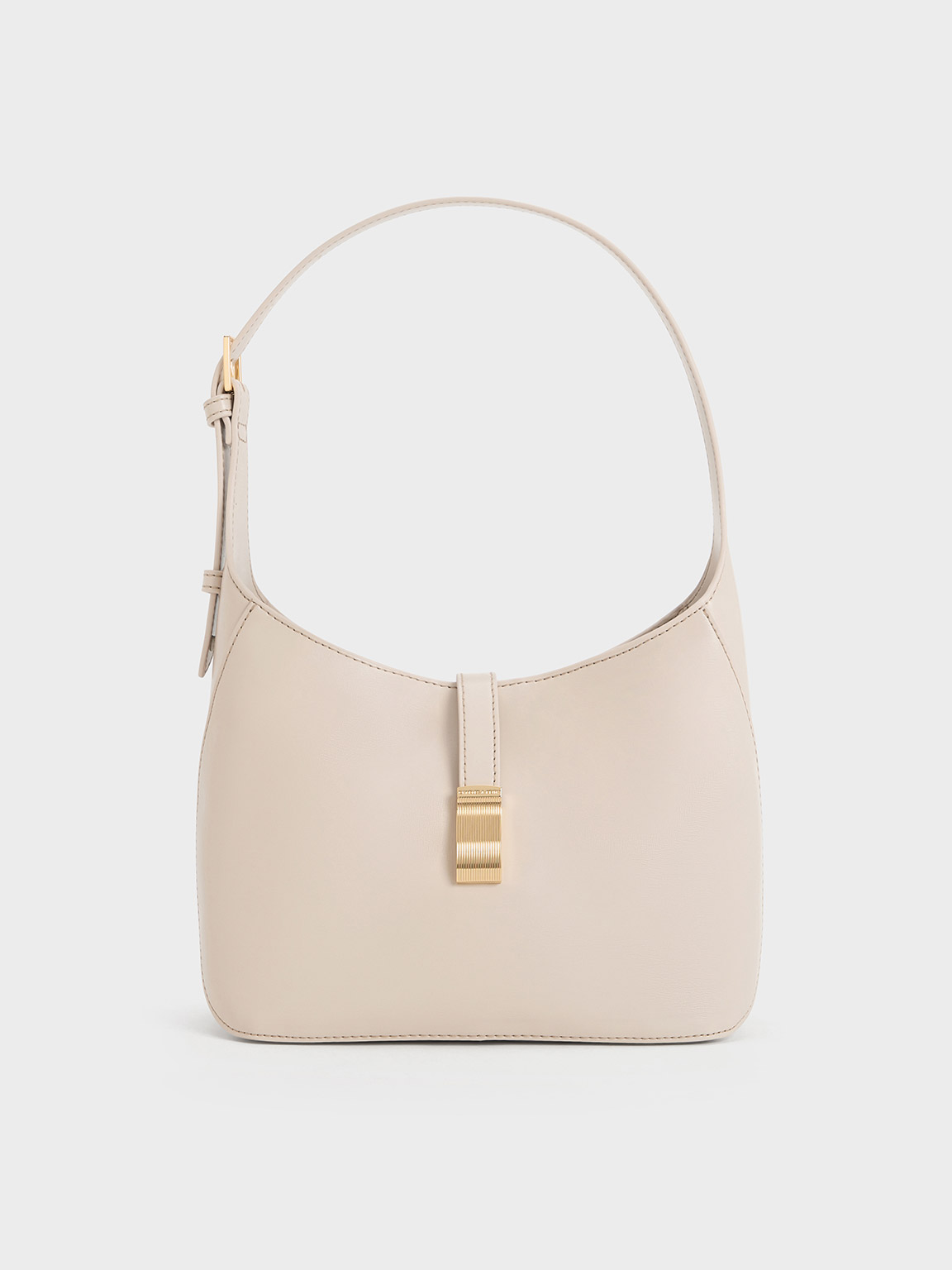 Oat Wisteria Belted Shoulder Bag - Oat - CHARLES & KEITH IN