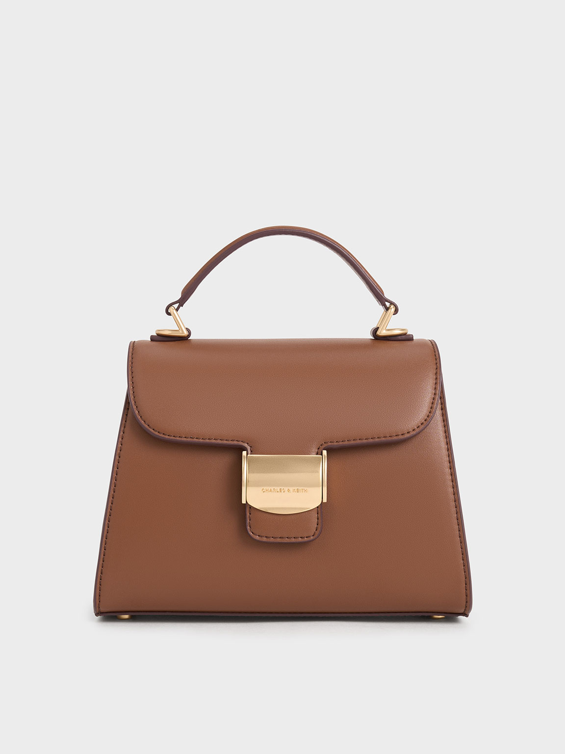 Chocolate Violetta Trapeze Top Handle Bag - CHARLES & KEITH IN