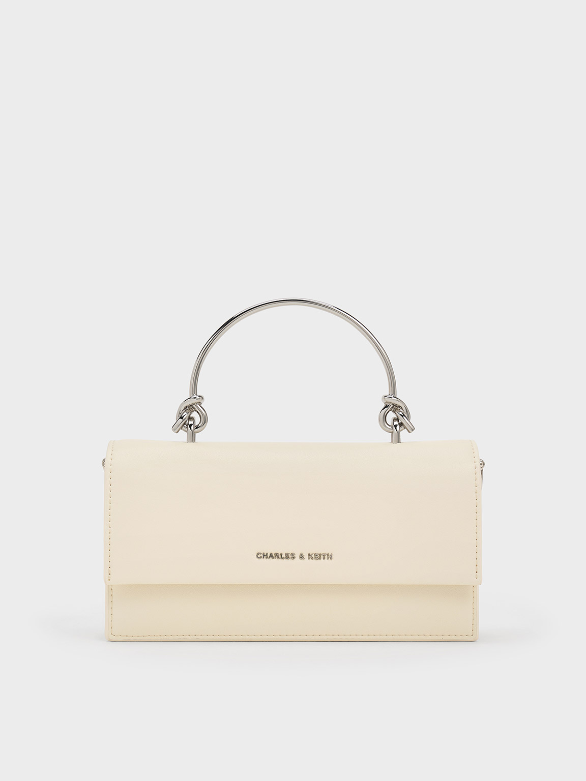 Cream Kristine Sculptural-Handle Long Wallet - Cream - CHARLES