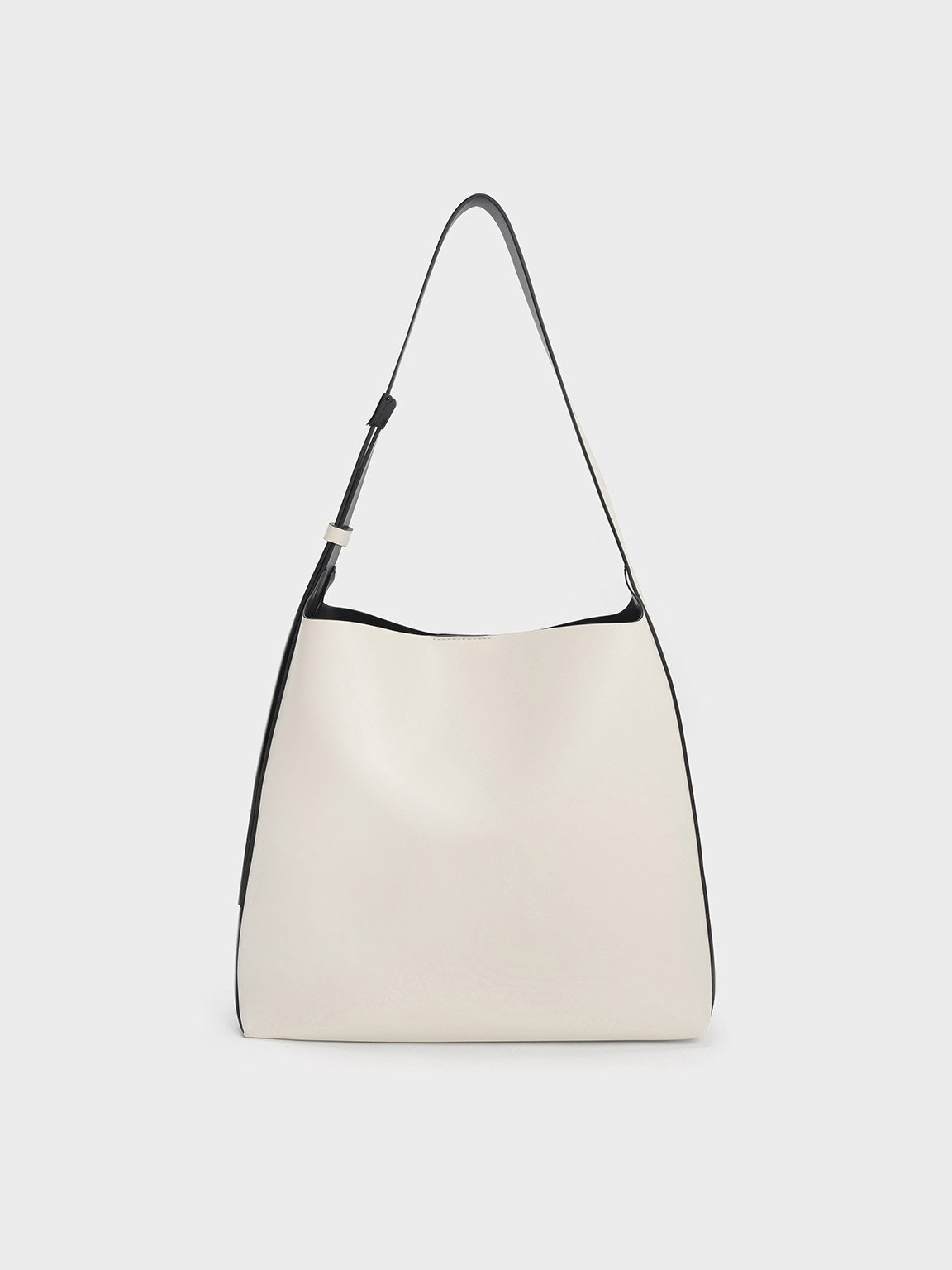 Cream Edna Contrast-Trim Tote Bag - Cream - Sale - CHARLES & KEITH IN