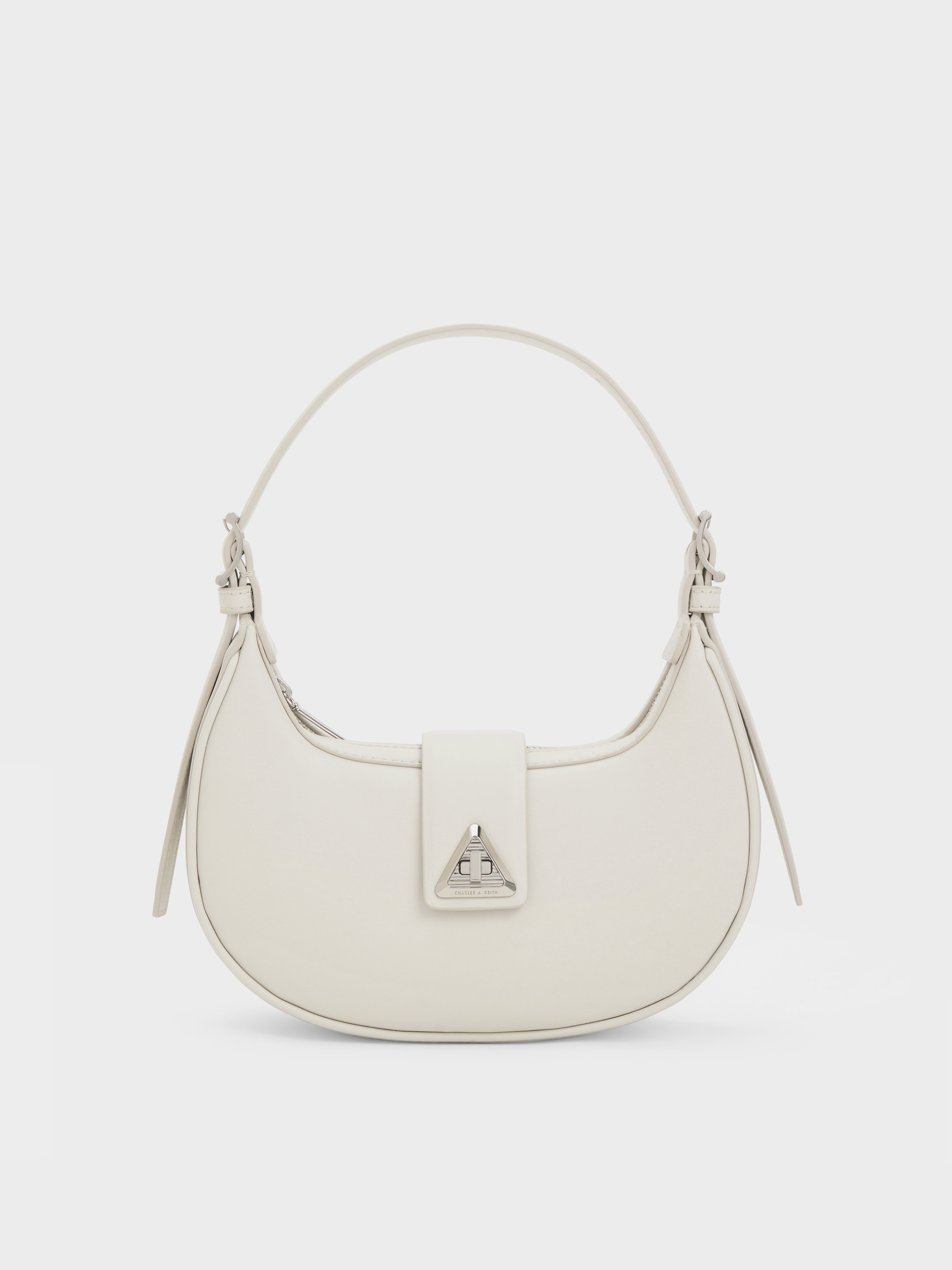 Trice Belted Shoulder Bag - Chalk - CHARLES & KEITH IN