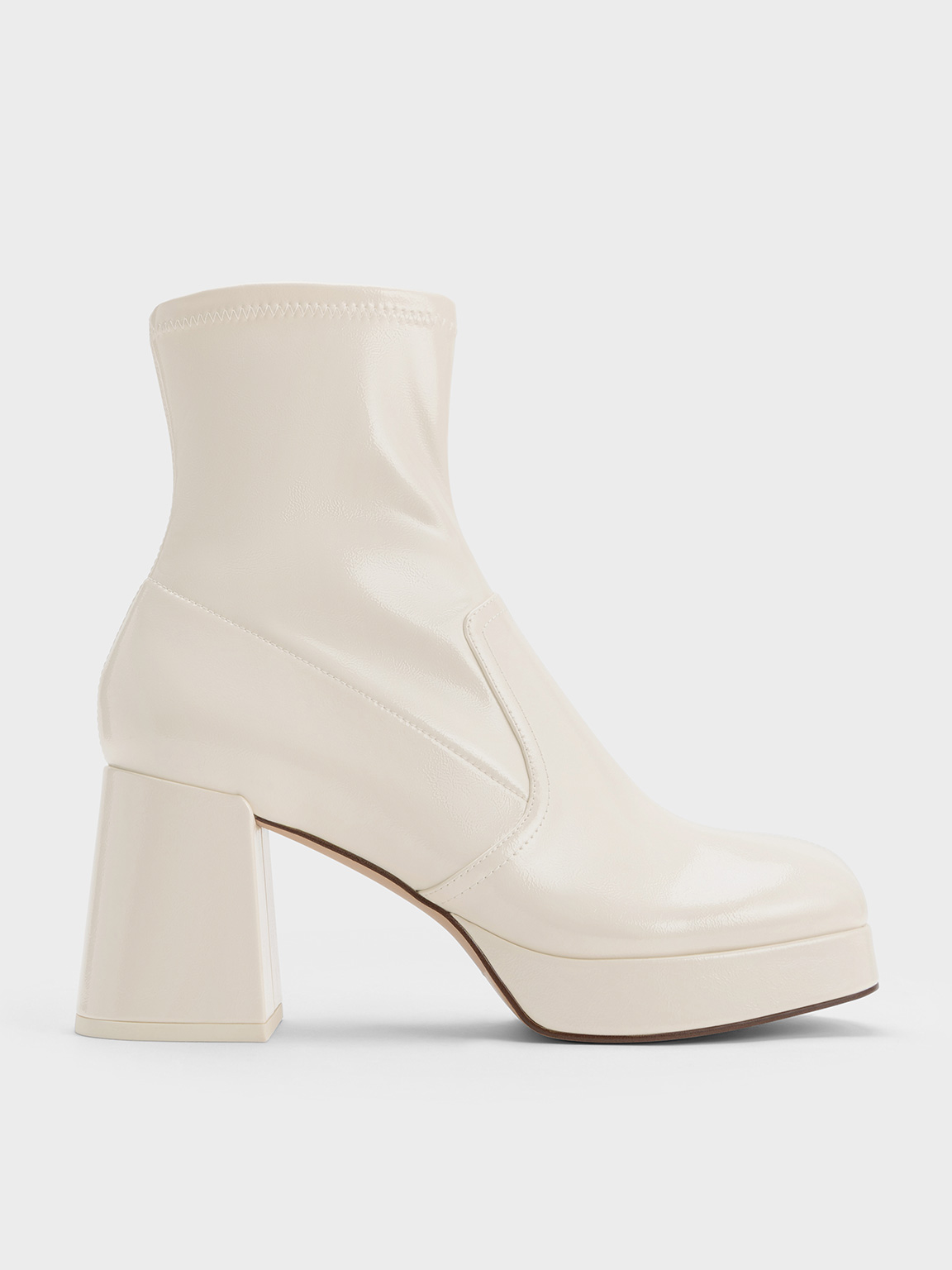 Women's Simple And Fashionable Chunky Heel Short Boots In White | SHEIN USA