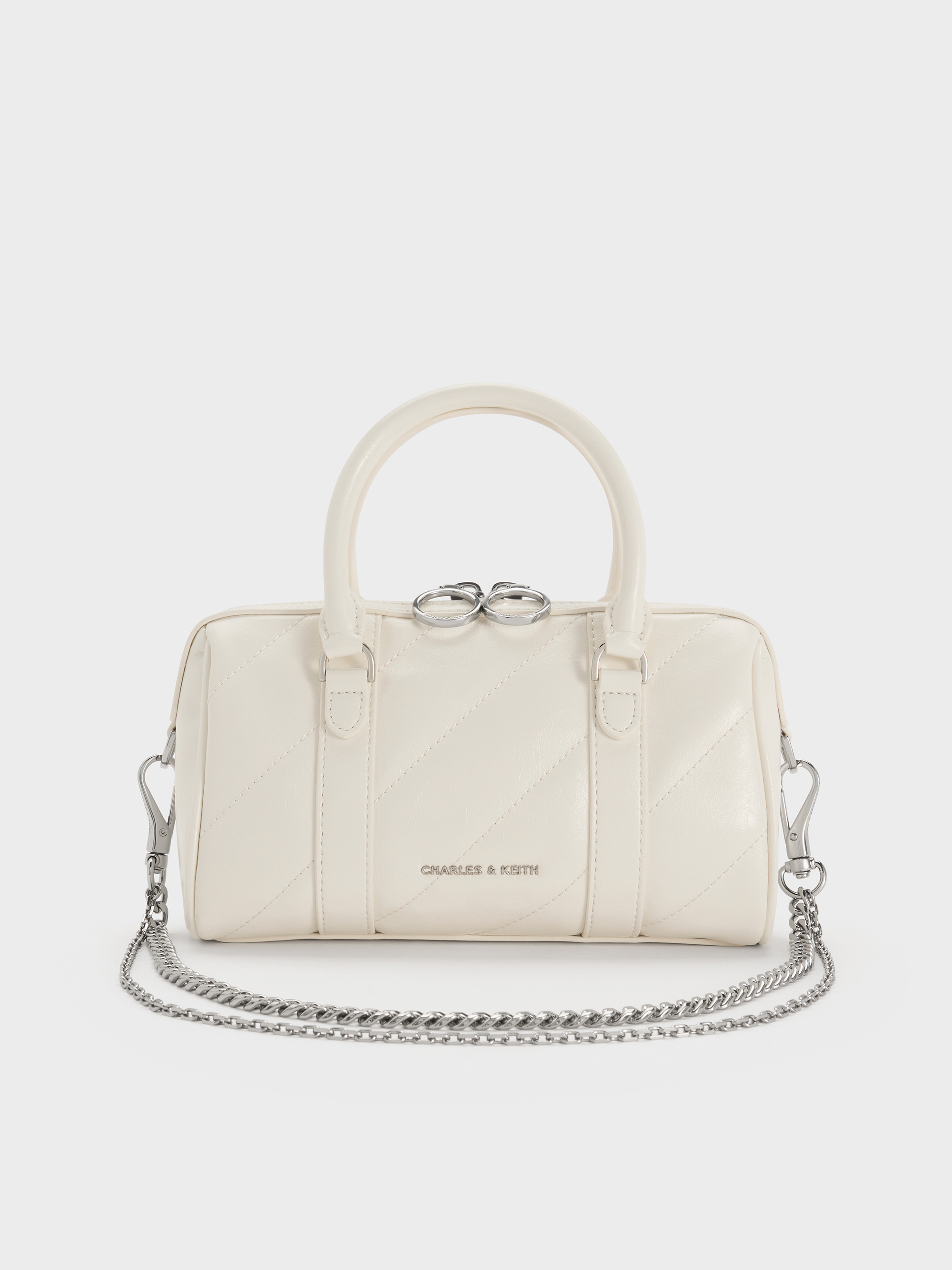 Philomena Bowling Bag - Cream - CHARLES & KEITH IN