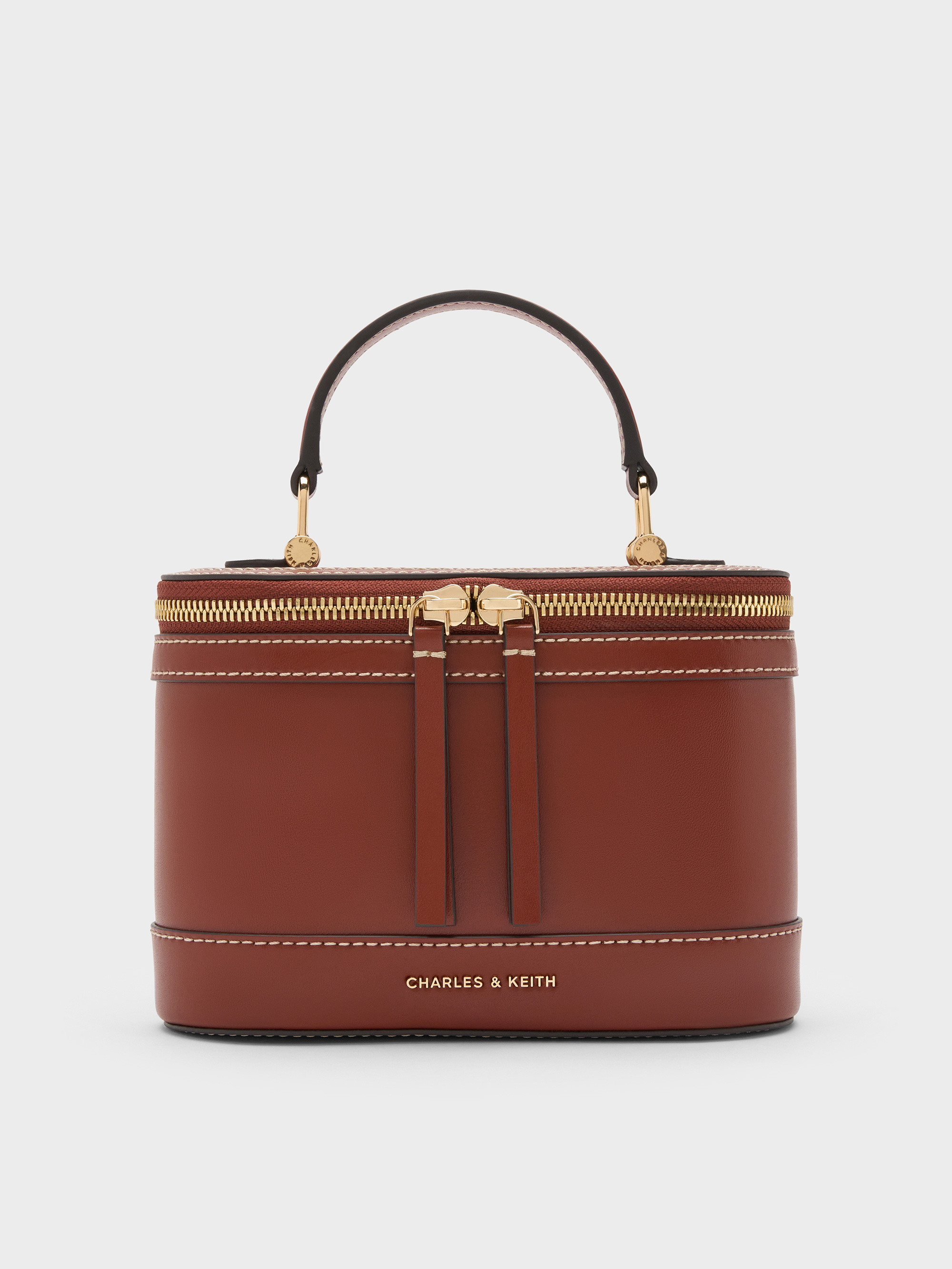 Enola Top Handle Vanity Bag - Brick - CHARLES & KEITH IN